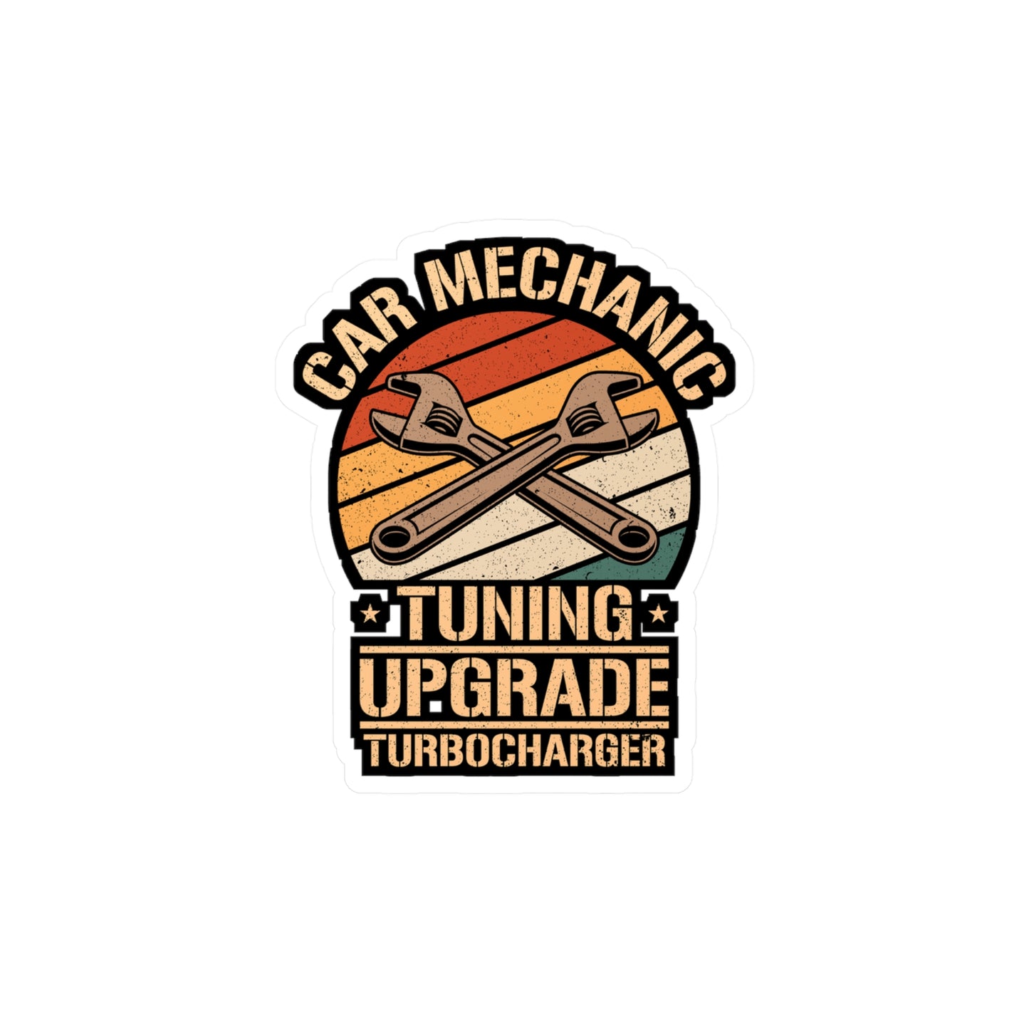 Car Mechanic Tuning Upgrade Turbocharger - Car mechanic job Sticker for Laptop Sticker. Water Bottle Sticker, Vinyl Car mechanic Decal - Car mechanic job Gift