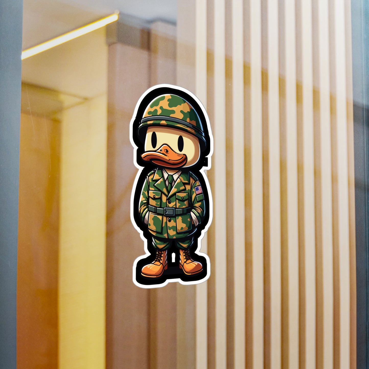 Solider Duck - Duck Sticker for Car Window Laptop Sticker. Water Bottle Sticker, Vinyl Soldier Decal, Military Sticker - Duck Gift