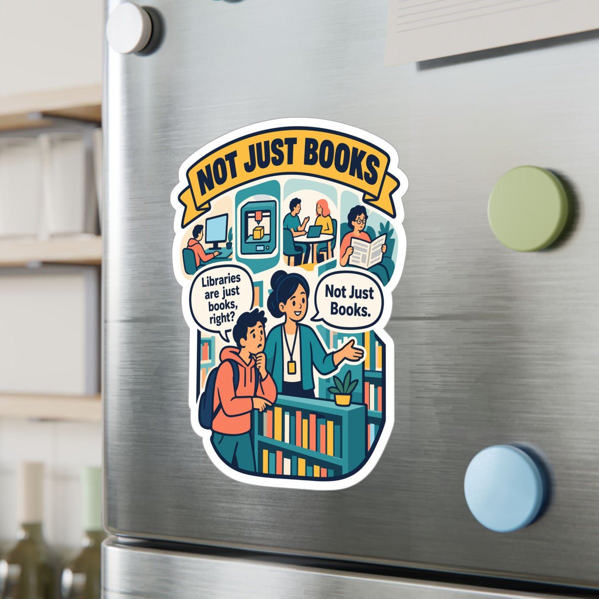 Librarian Sticker - Not Just Books, Fabulous and Magical Unicorn Decals for Laptop and Water Bottle
