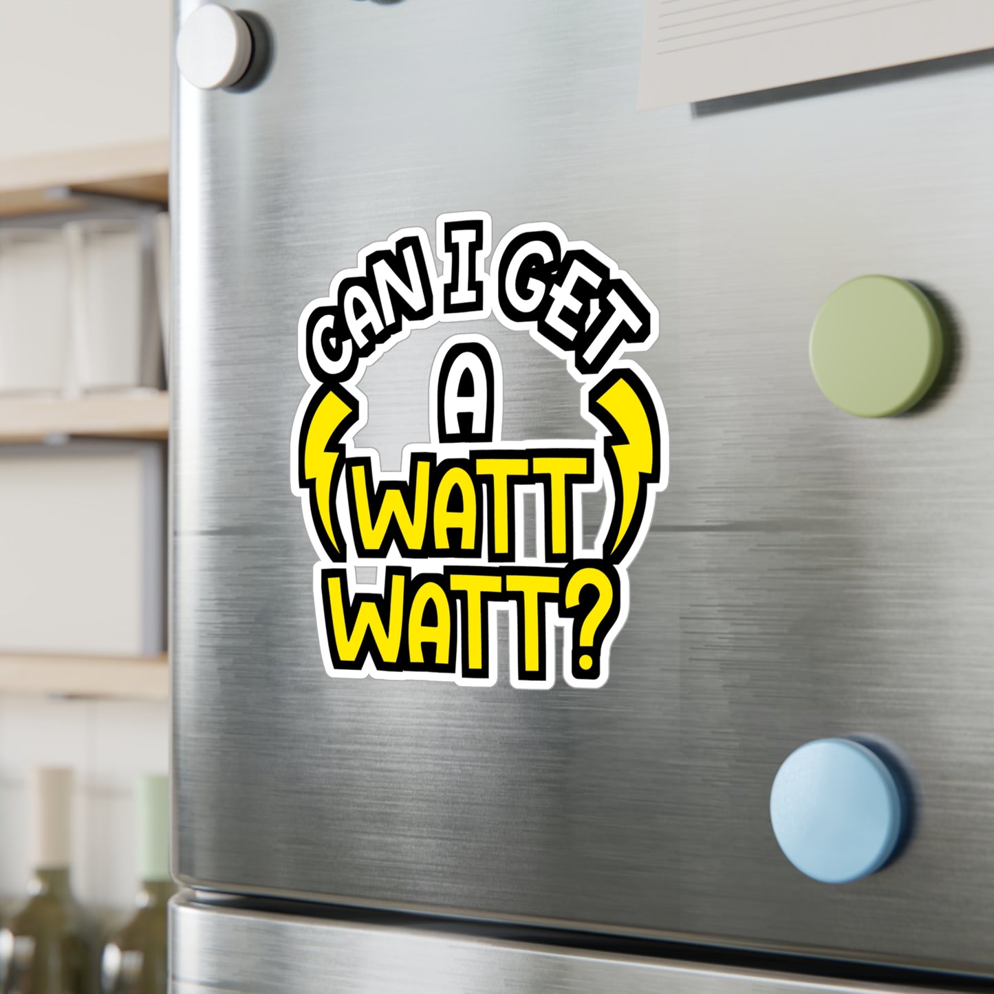 Can I Get A Watt Watt - Electrician Sticker for Wall, Laptop, Window, Truck, Car Electrician Gift Vinyl Stripper Decal Sticker