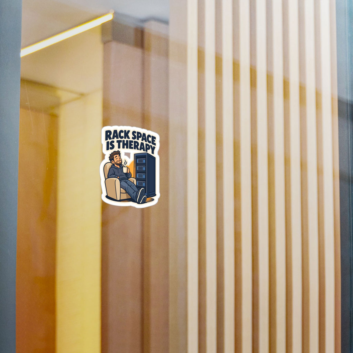 tech Sticker – Rack Space Is Therapy, Reboot Button and Bandage Humor Decals for Laptop and Water Bottle