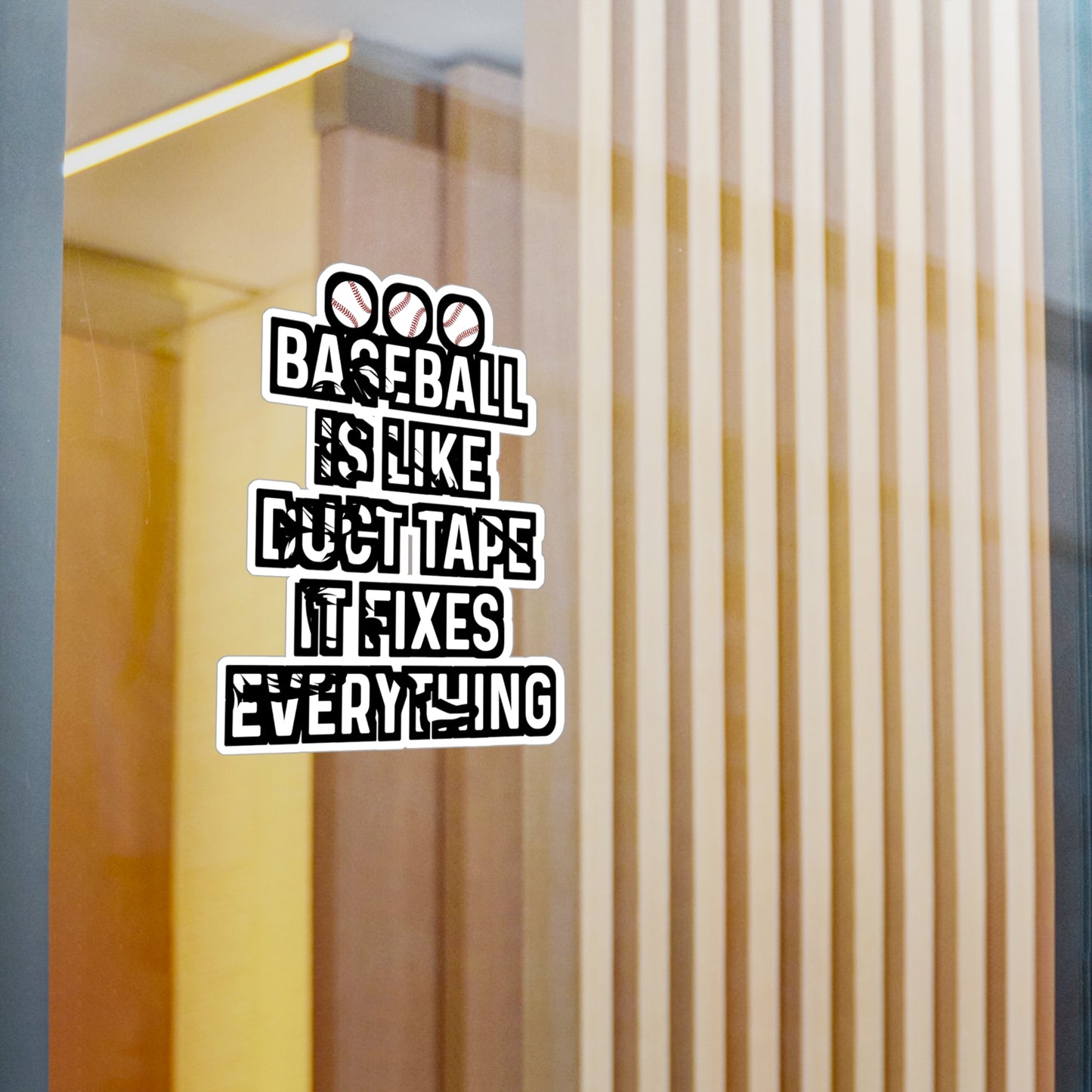 Baseball Is Like Duct Tape It Fixes Everything - Baseball Sticker for Laptop Sticker. Water Bottle Sticker, Vinyl Softball Decal - Baseball Gift