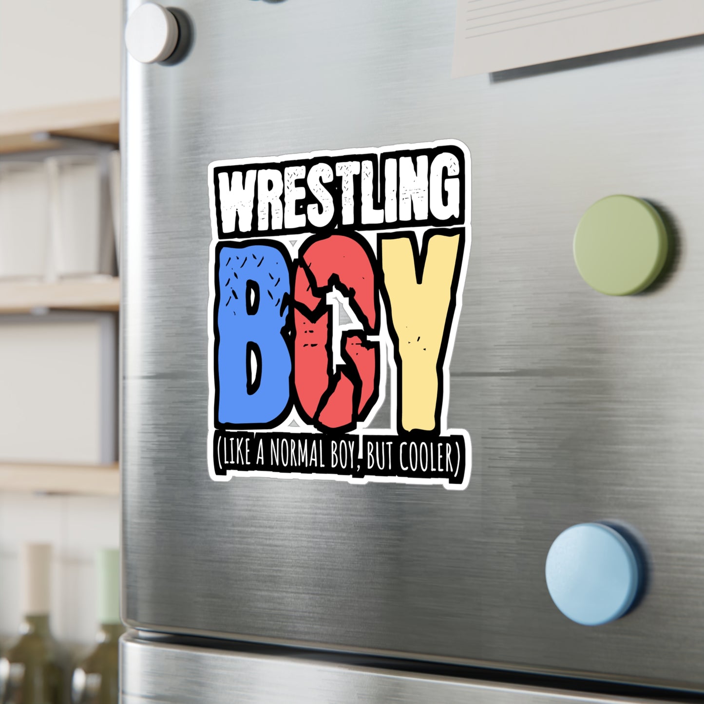 Wrestling Boy - Wrestle Sticker for Car Window Laptop Sticker. Water Bottle Sticker, Vinyl Wrestling Decal, Offense Sticker - Wrestle Gift