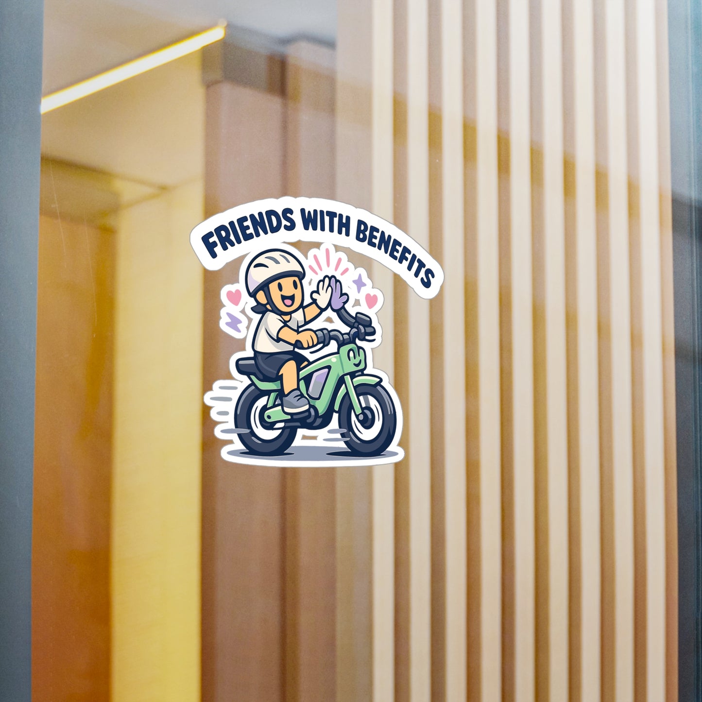 E-Bike Sticker "Friends With Benefits" Funny Electric Bike Decals, Waterproof Vinyl for Laptop or Water Bottle, eCycling Gift