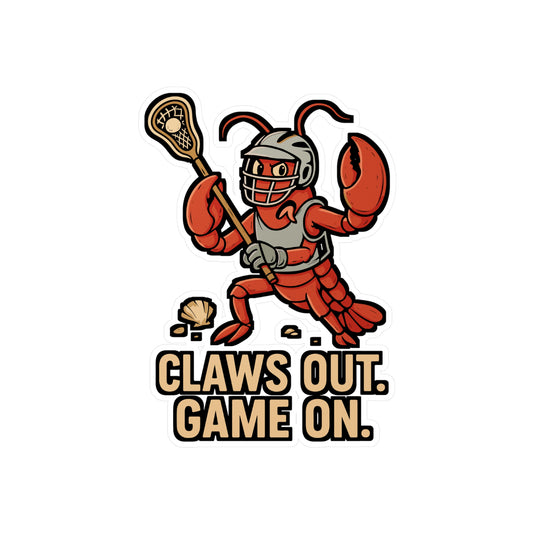 Claws Out. Game On. - Lacrosse Sticker for Water Bottle, Laptop - Gift for Players & Fans