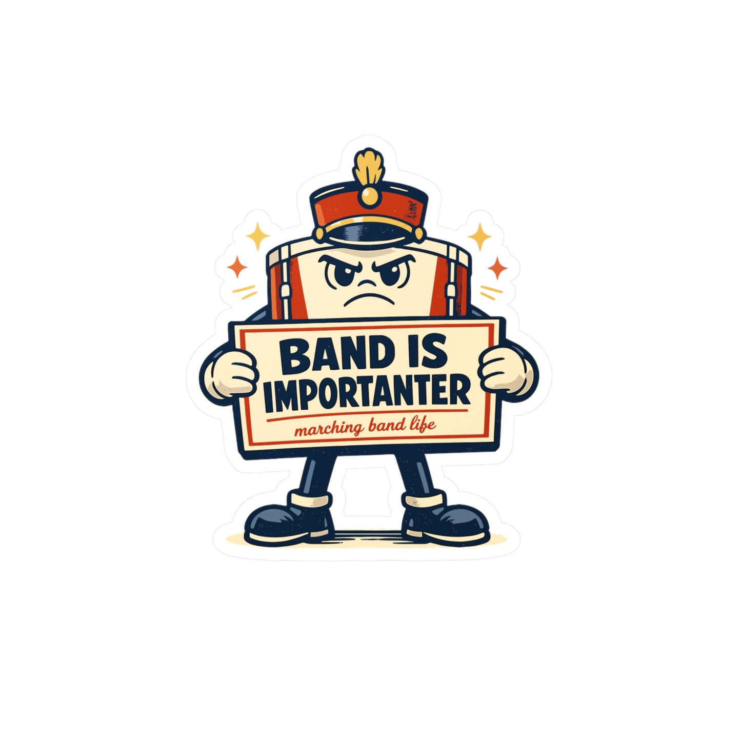 Marching Band Sticker Band is Importanter Funny Drummer Band Director Mellophone Vinyl Waterproof Decals for Laptop Water Bottle