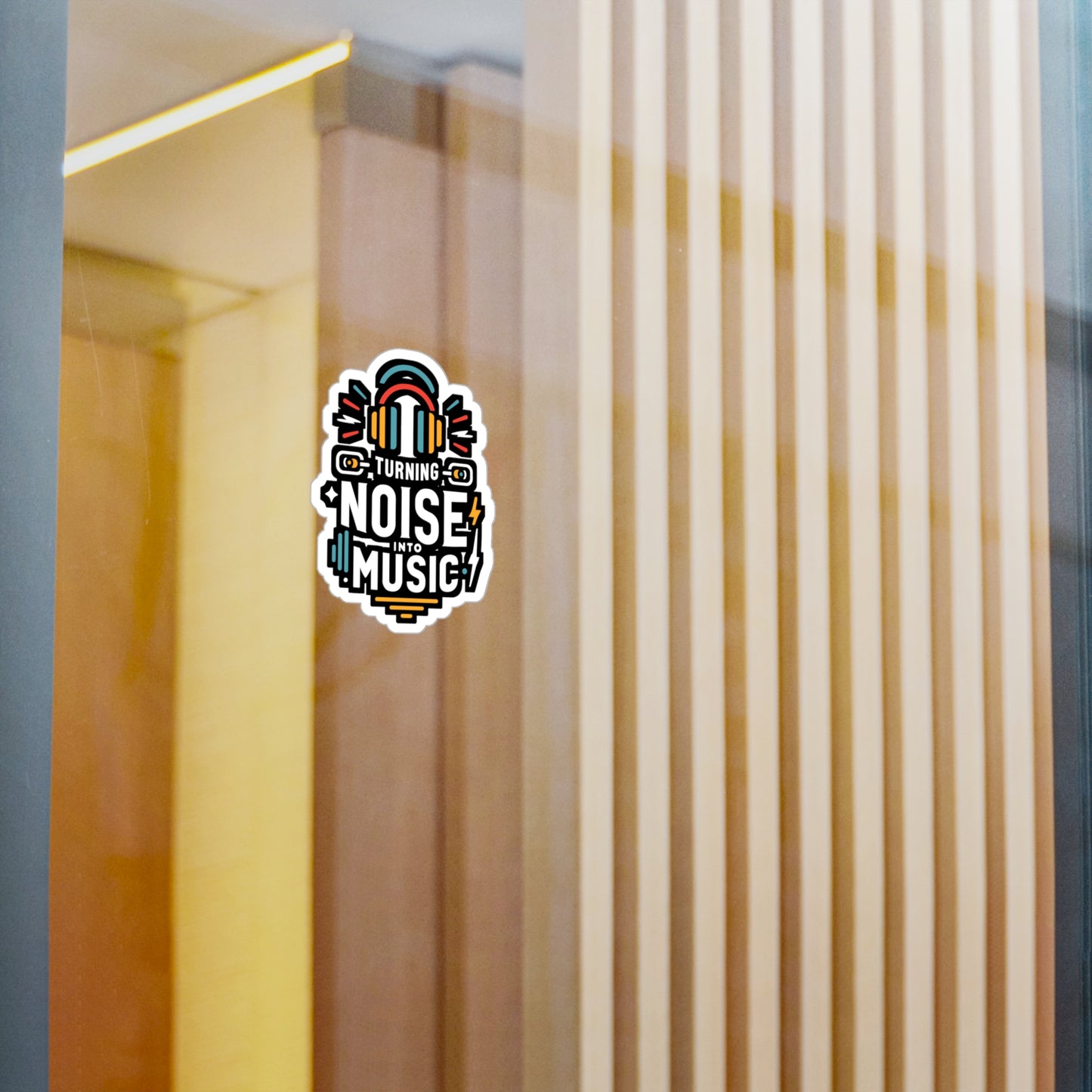 Turning noise into music - Audio-engineer Sticker for Laptop Sticker. Water Bottle Sticker, Vinyl Monitor Decal - Audio-engineer Gift