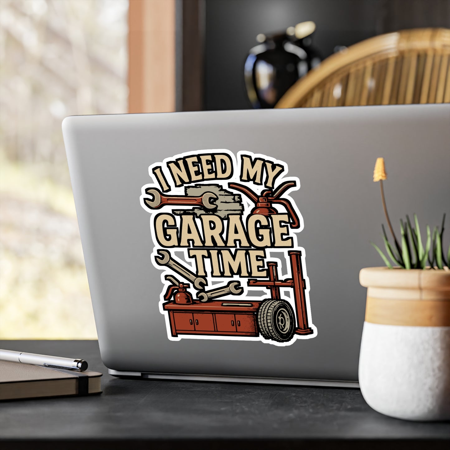I Need My Garage Time – Vinyl Sticker for Toolbox, Laptop or Water Bottle | Car Guy Gift, Mechanic Humor Decal