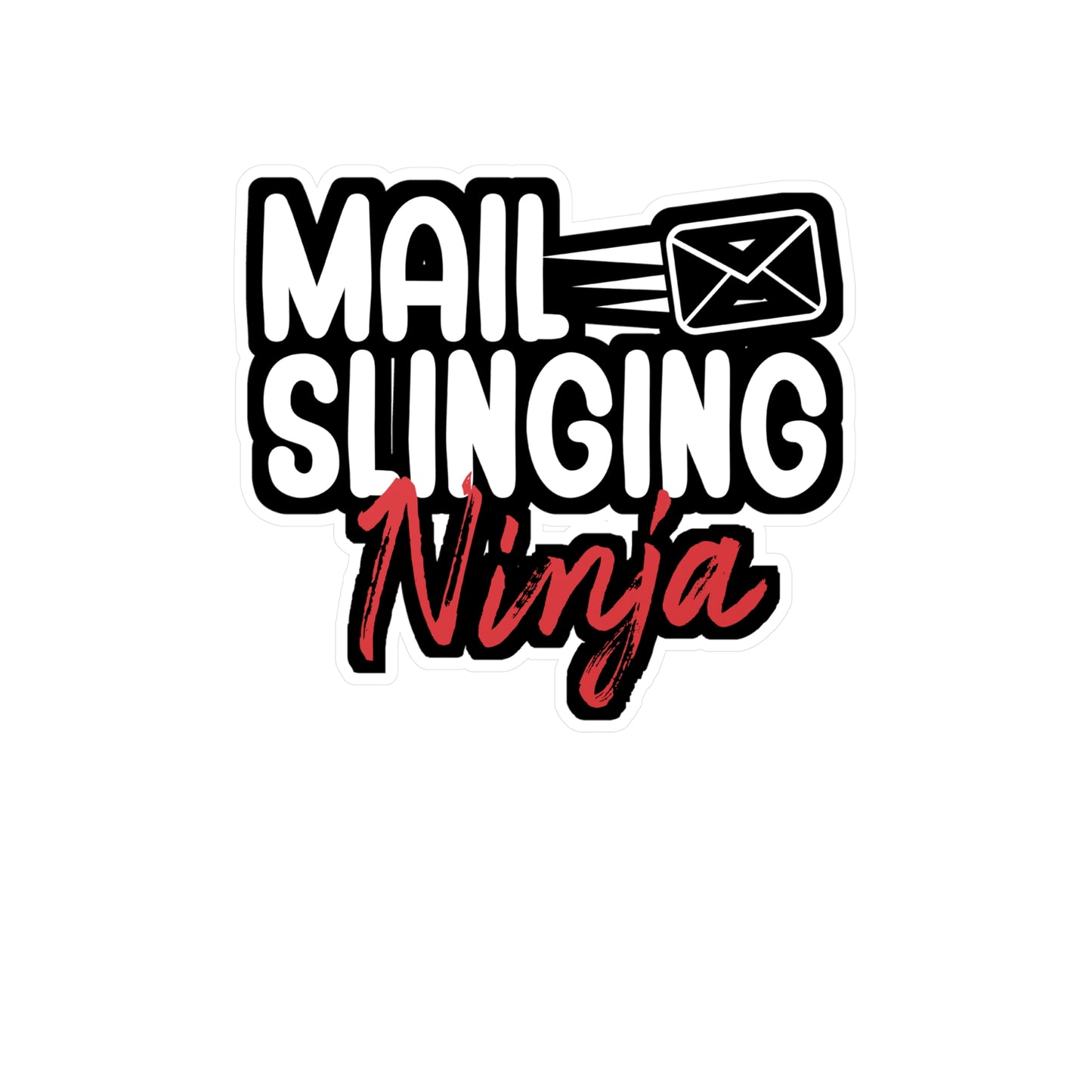 Mail slinging ninja - Postal worker Sticker for Wall, Laptop, Window, Truck, Car Postal worker Gift Vinyl Funny postal worker Decal Sticker