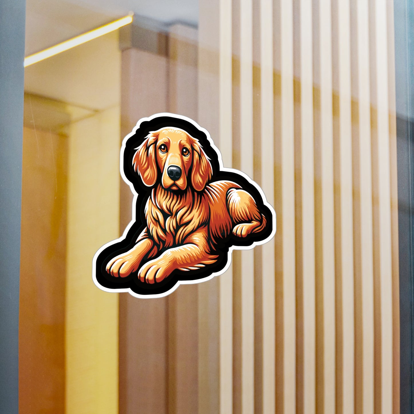 Golden Retriever - Golden Sticker for Car Window Laptop Sticker. Water Bottle Sticker, Vinyl Retriever Decal, Friendly Sticker - Golden Gift