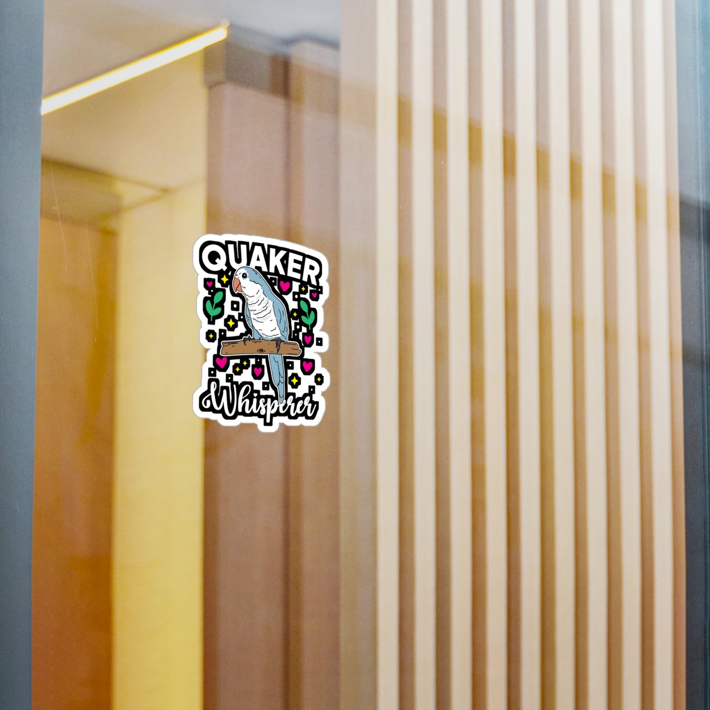 Quaker Whisperer - Parrots Sticker for Car Window Laptop Sticker. Water Bottle Sticker, Vinyl Quaker Decal, Exotic Sticker - Parrots Gift