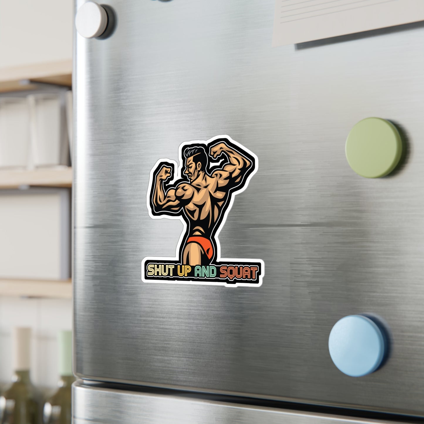 Shut up and squat - Workout Sticker for Car Window Laptop Sticker. Water Bottle Sticker, Vinyl Gym Decal, Fitness Sticker - Workout Gift