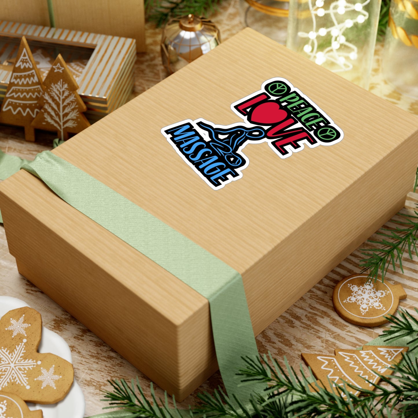 Peace Love Massage - Massage Sticker for Wall, Laptop, Window, Truck, Car Massage Gift Vinyl Massage therapist Decal Sticker