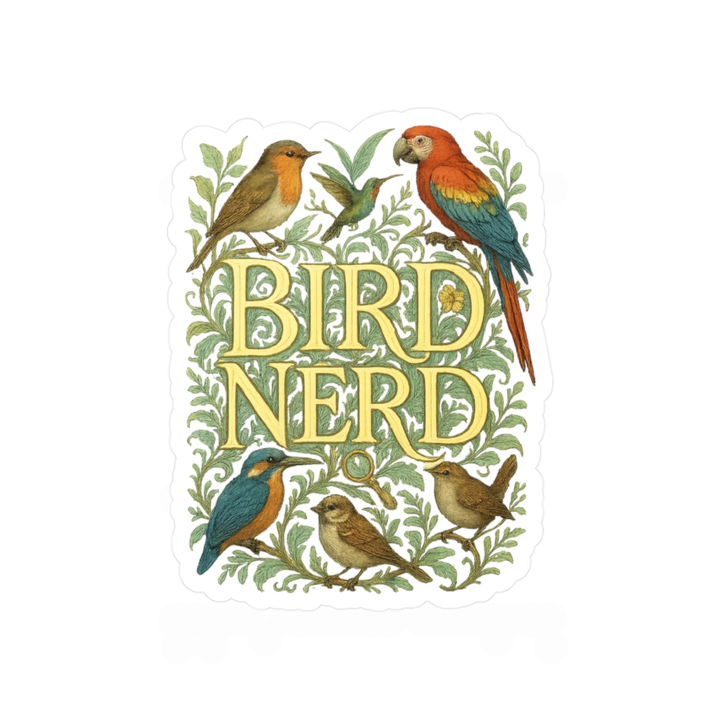Ornithology Sticker "Bird Nerd" Decals – Birdwatching Gift, Vinyl Feathers Migration for Laptop, Water Bottle, Waterproof