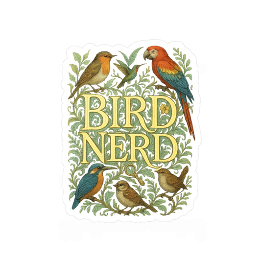 Ornithology Sticker "Bird Nerd" Decals – Birdwatching Gift, Vinyl Feathers Migration for Laptop, Water Bottle, Waterproof