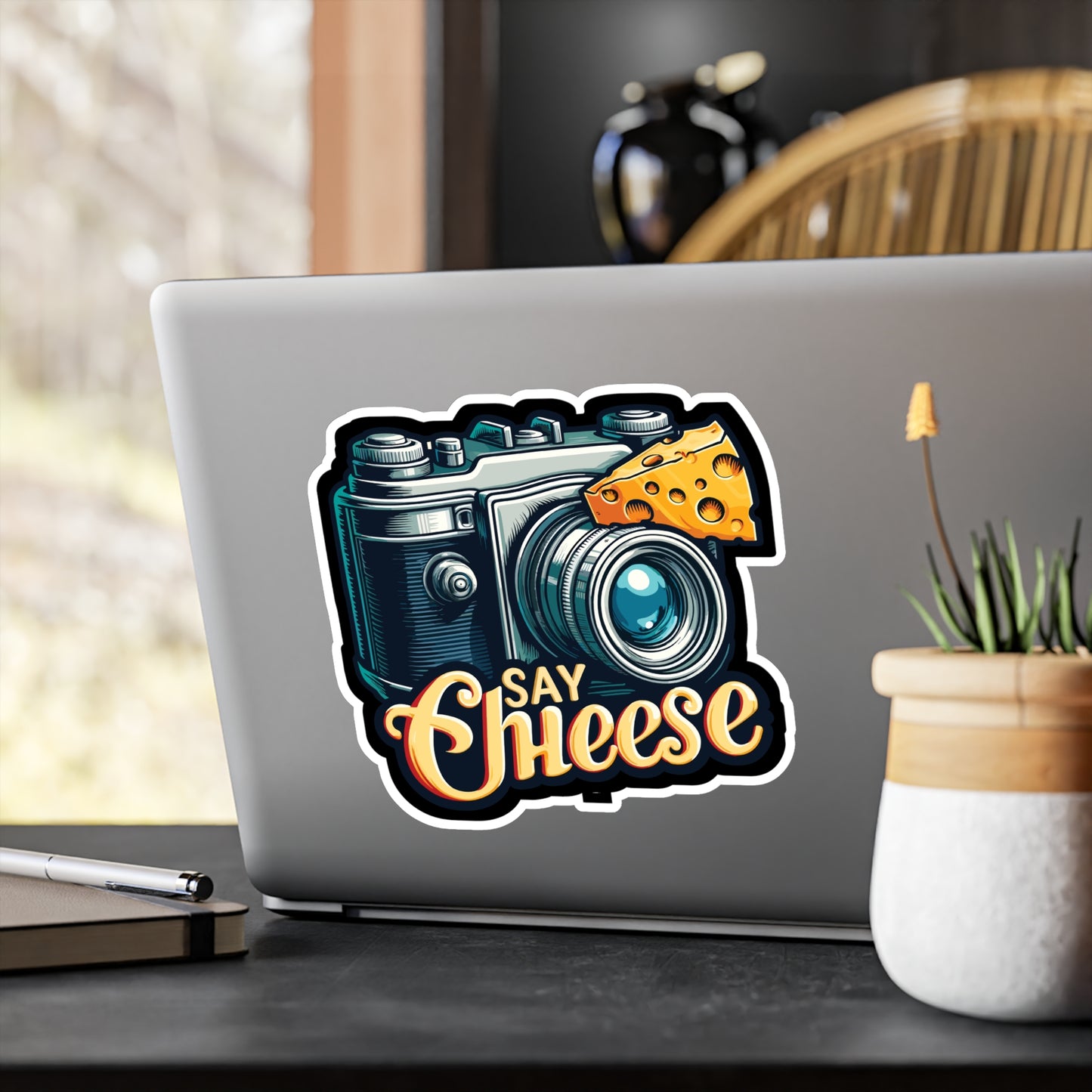 Say Cheese - Camera Sticker for Car Window Laptop Sticker. Water Bottle Sticker, Vinyl Cheese Decal, Photography Sticker - Camera Gift