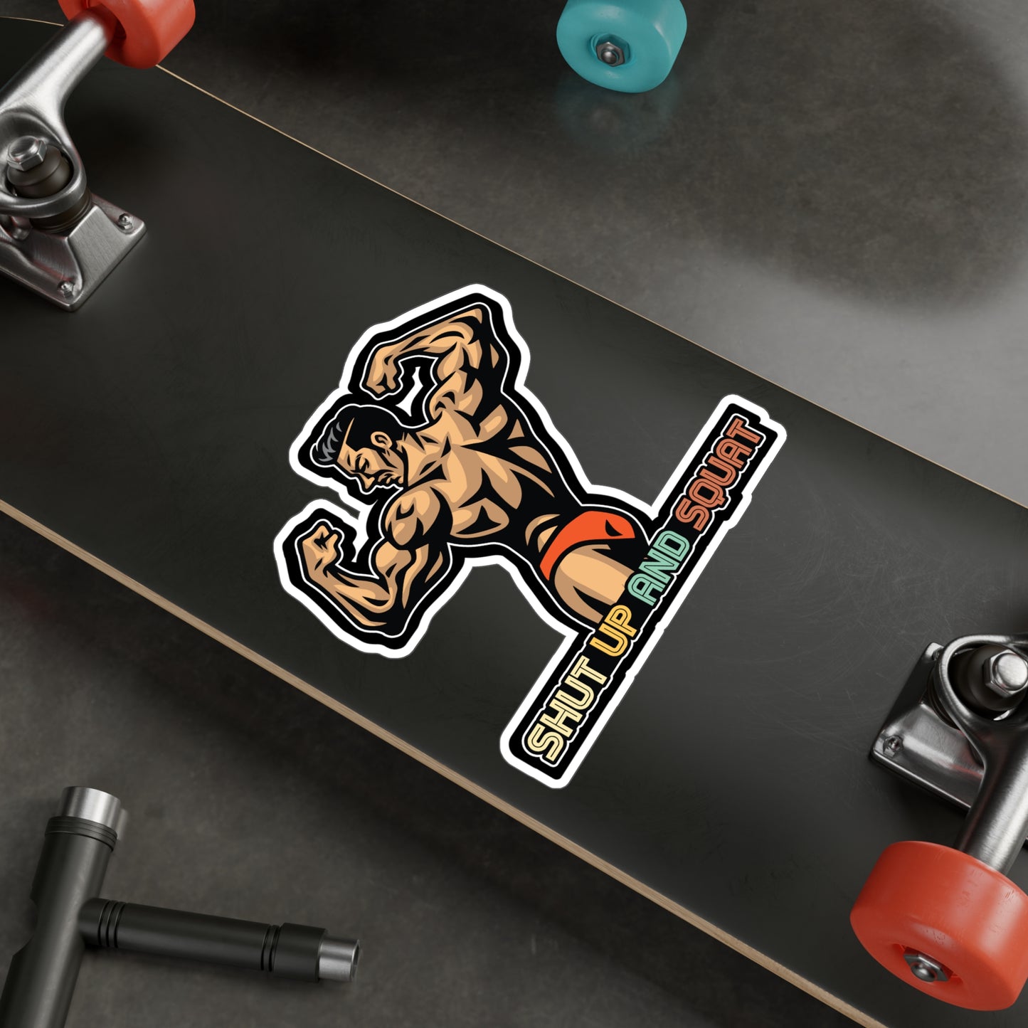 Shut up and squat - Workout Sticker for Car Window Laptop Sticker. Water Bottle Sticker, Vinyl Gym Decal, Fitness Sticker - Workout Gift