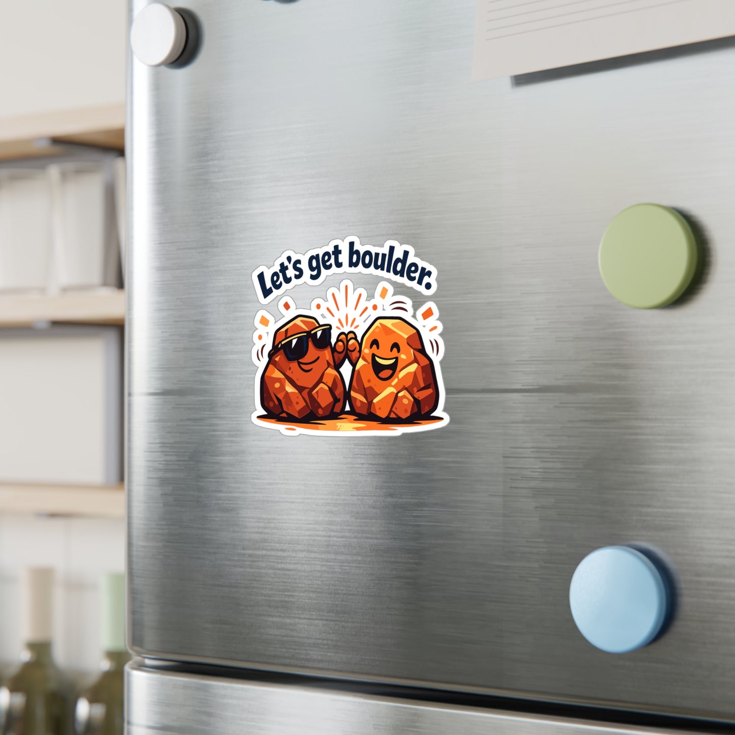 Geologie Sticker “Let's get boulder.” Funny Geology Rocks Minerals Tectonics Decals, Waterproof Vinyl for Laptop Water Bottle