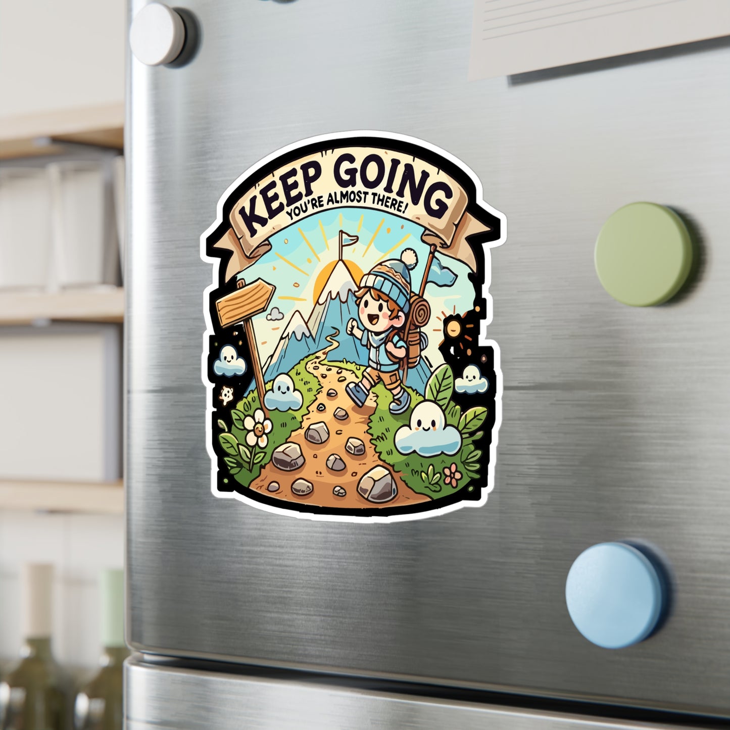 Keep Going, You’re Almost There - Hiking Sticker for Laptop Sticker. Water Bottle Sticker, Vinyl Adventure Decal - Hiking Gift