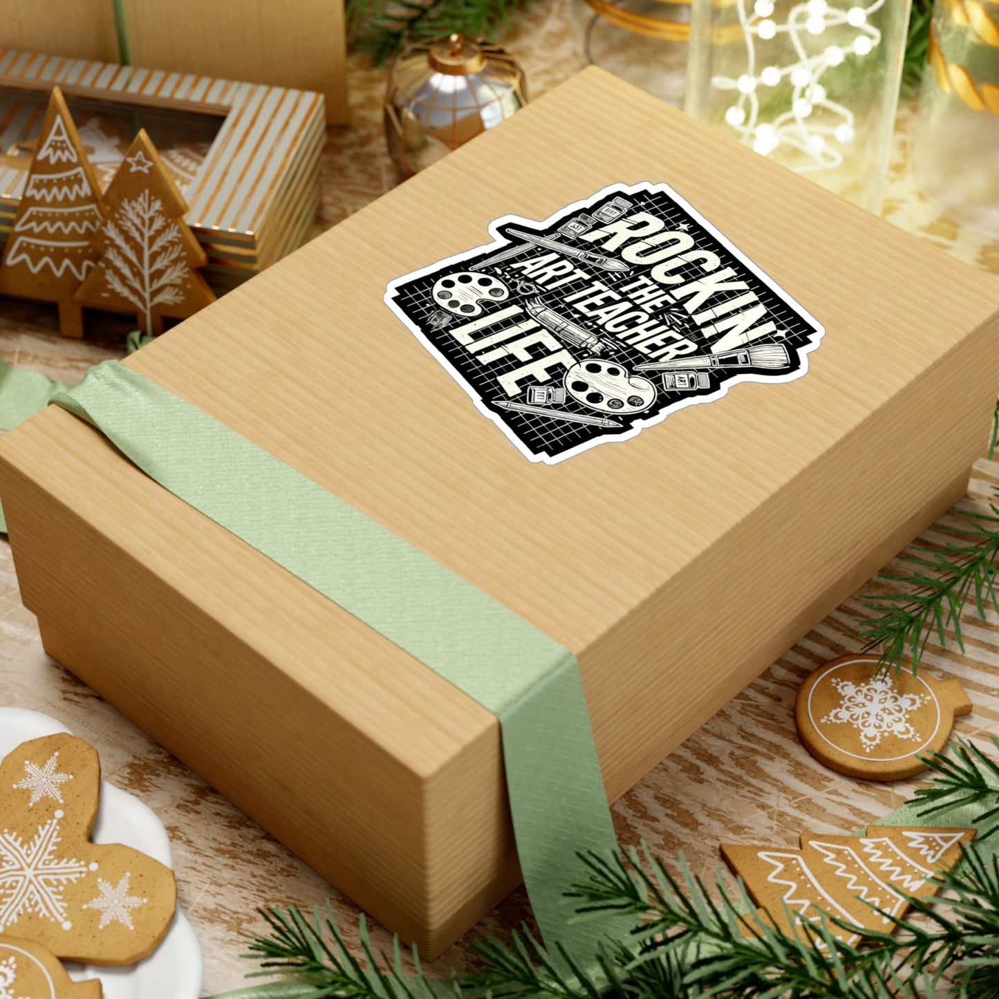 Rockin' The Art Teacher Life - Art-teacher Sticker for Laptop Sticker. Water Bottle Sticker, Vinyl Artist Decal - Art-teacher Gift