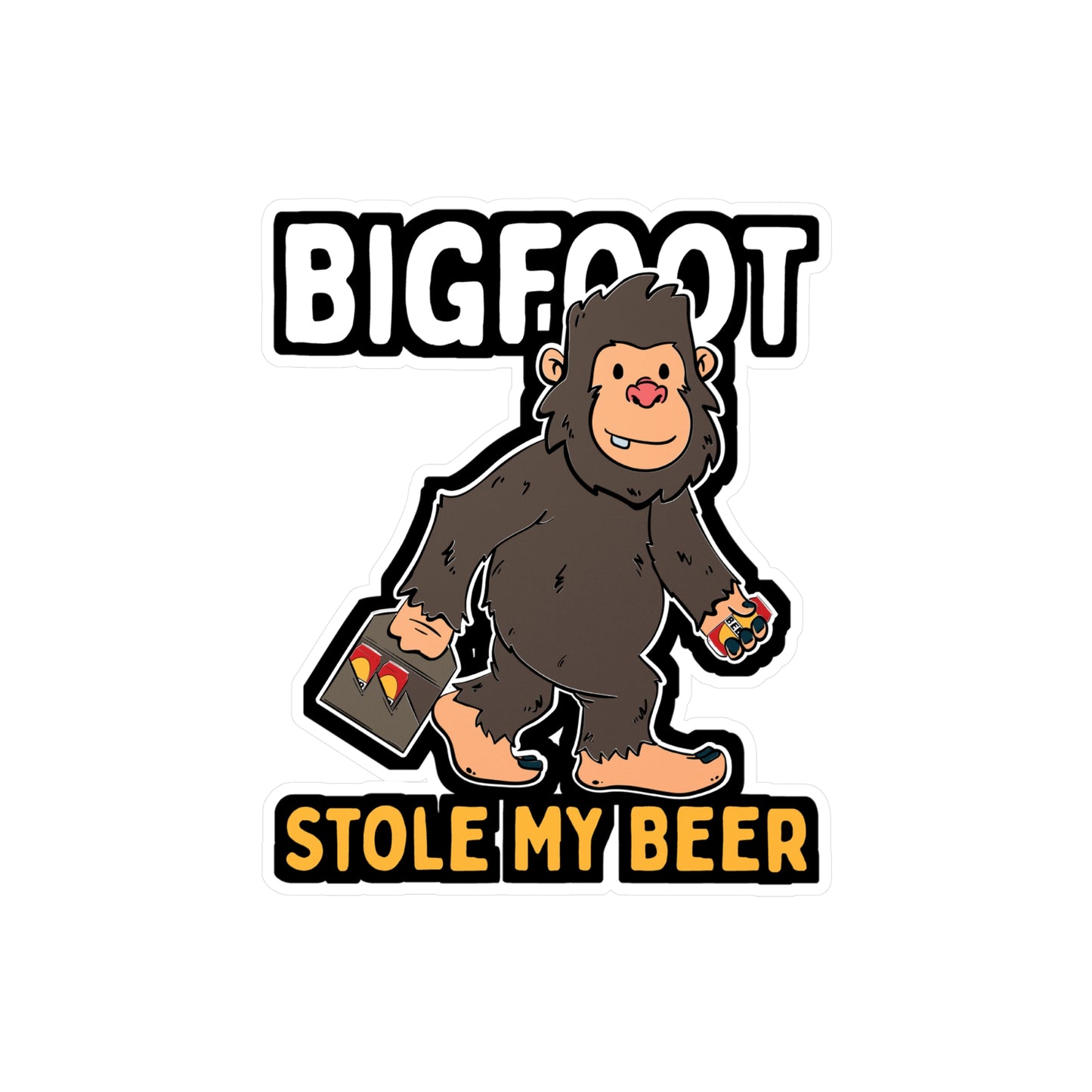 Bigfoot Stole My Beer - Beer Sticker for Car Window Laptop Sticker. Water Bottle Sticker, Vinyl Drinking Decal, Liquor Sticker - Beer Gift