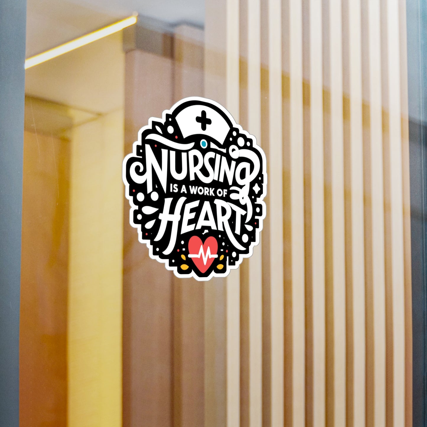 Nursing is a work of heart   - Nurse Sticker for Laptop Sticker. Water Bottle Sticker, Vinyl Nursing-student Decal - Nurse Gift
