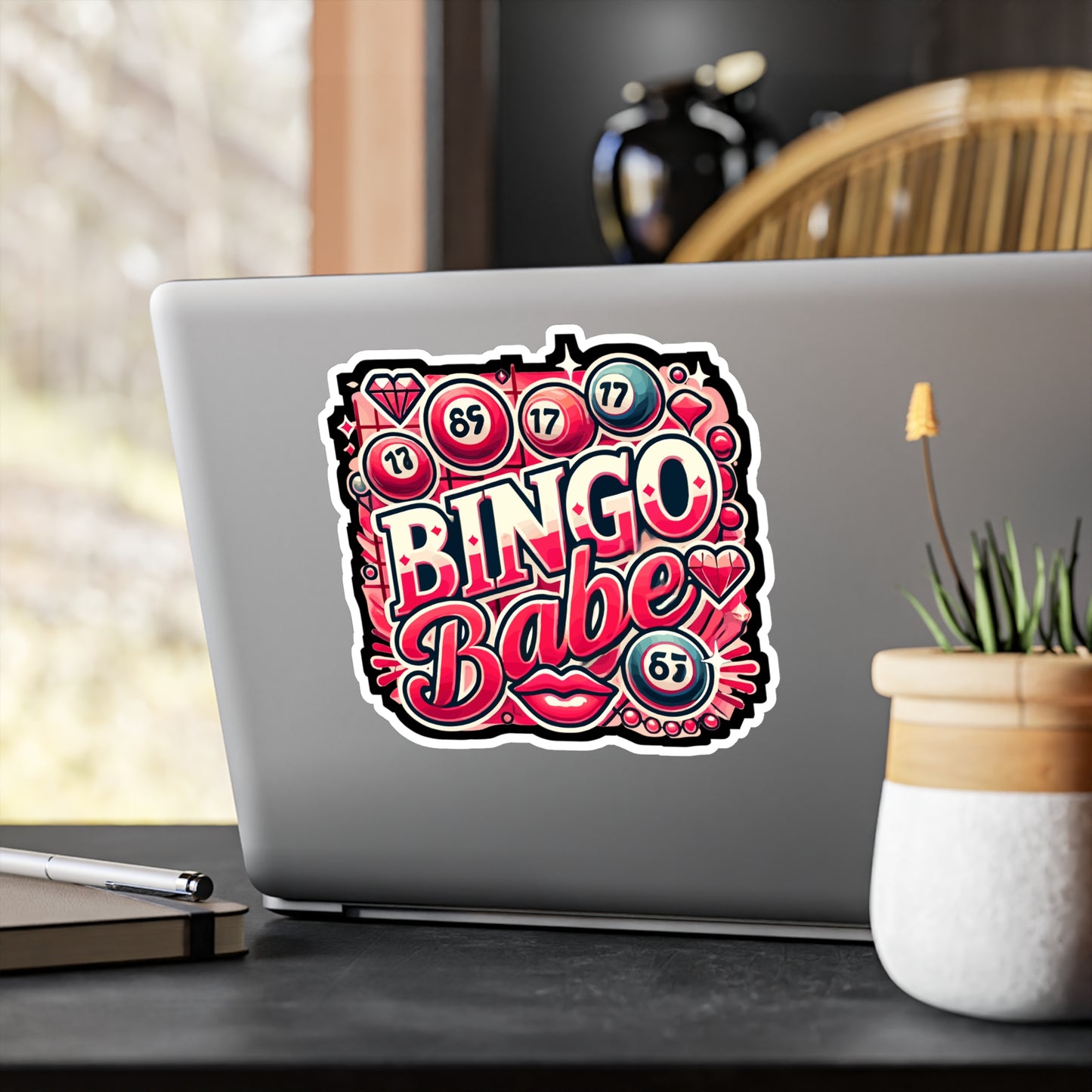 Bingo Babe - Bingo Sticker for Car Window Laptop Sticker. Water Bottle Sticker, Vinyl Caller Decal, Balls Sticker - Bingo Gift