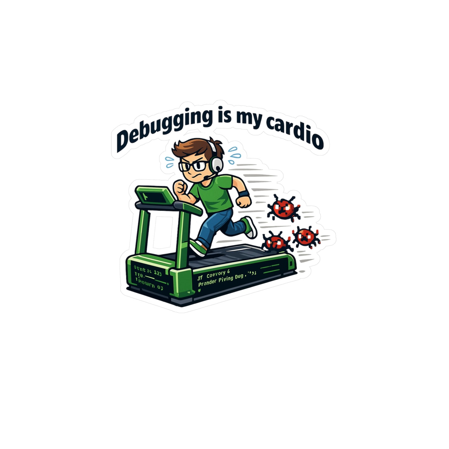 Coding Sticker Debugging is my cardio programmer source code semicolon vinyl waterproof decals for laptop water bottle