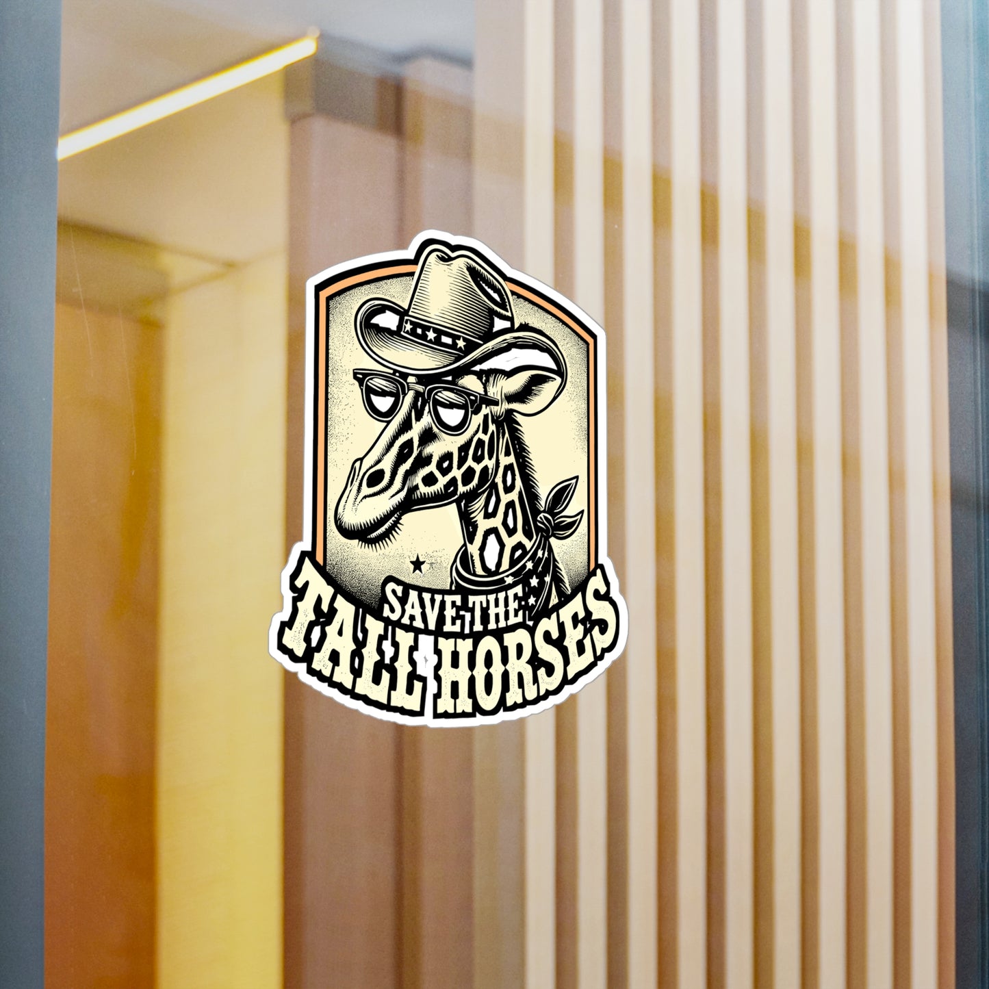 Save The Tall Horses – Giraffe Vinyl Sticker for Laptop or Water Bottle | Animal Decal, Unique Giraffe Gift