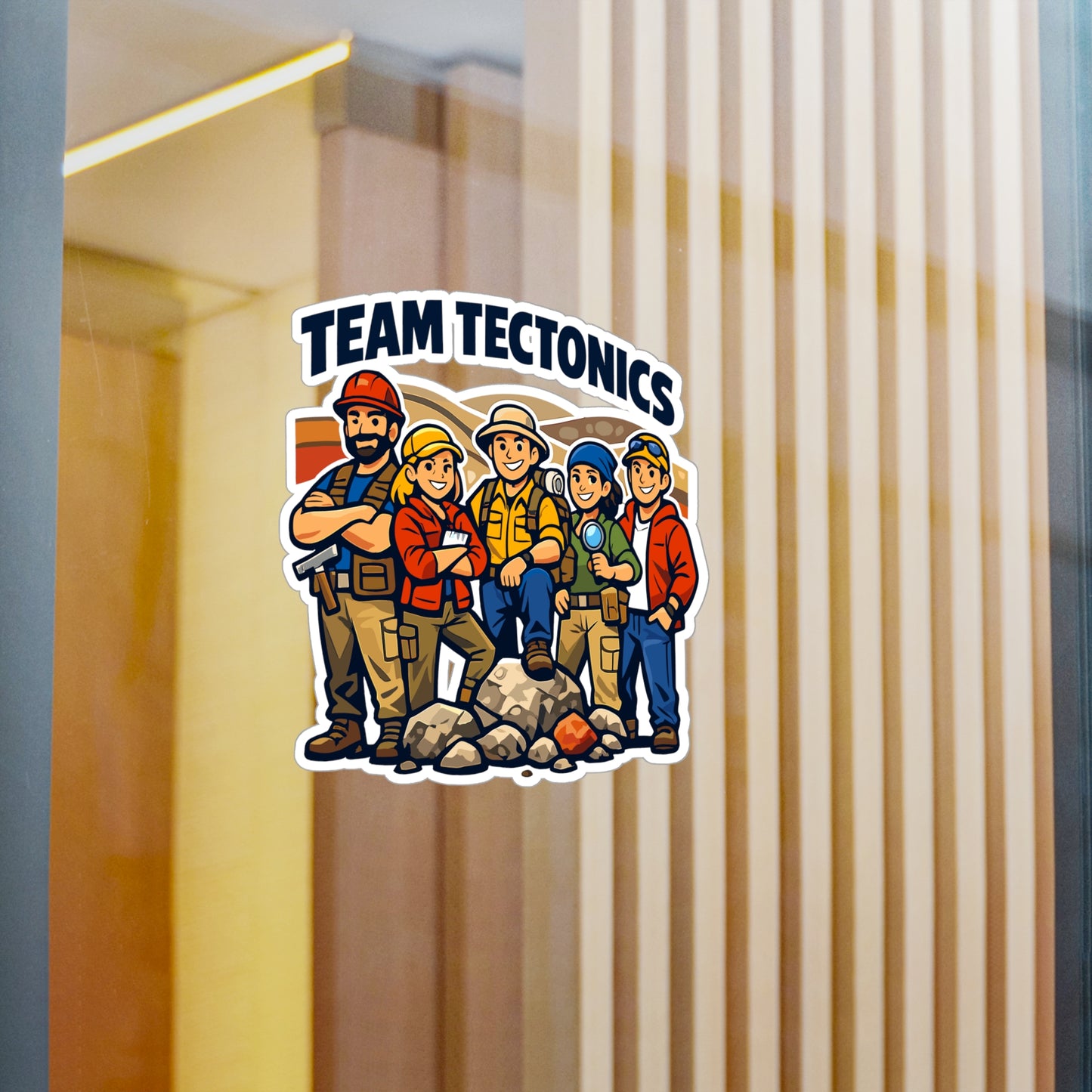 Geologie Sticker Team Tectonics – Geology Rocks & Minerals Design, Waterproof Vinyl Decals for Laptop, Water Bottle