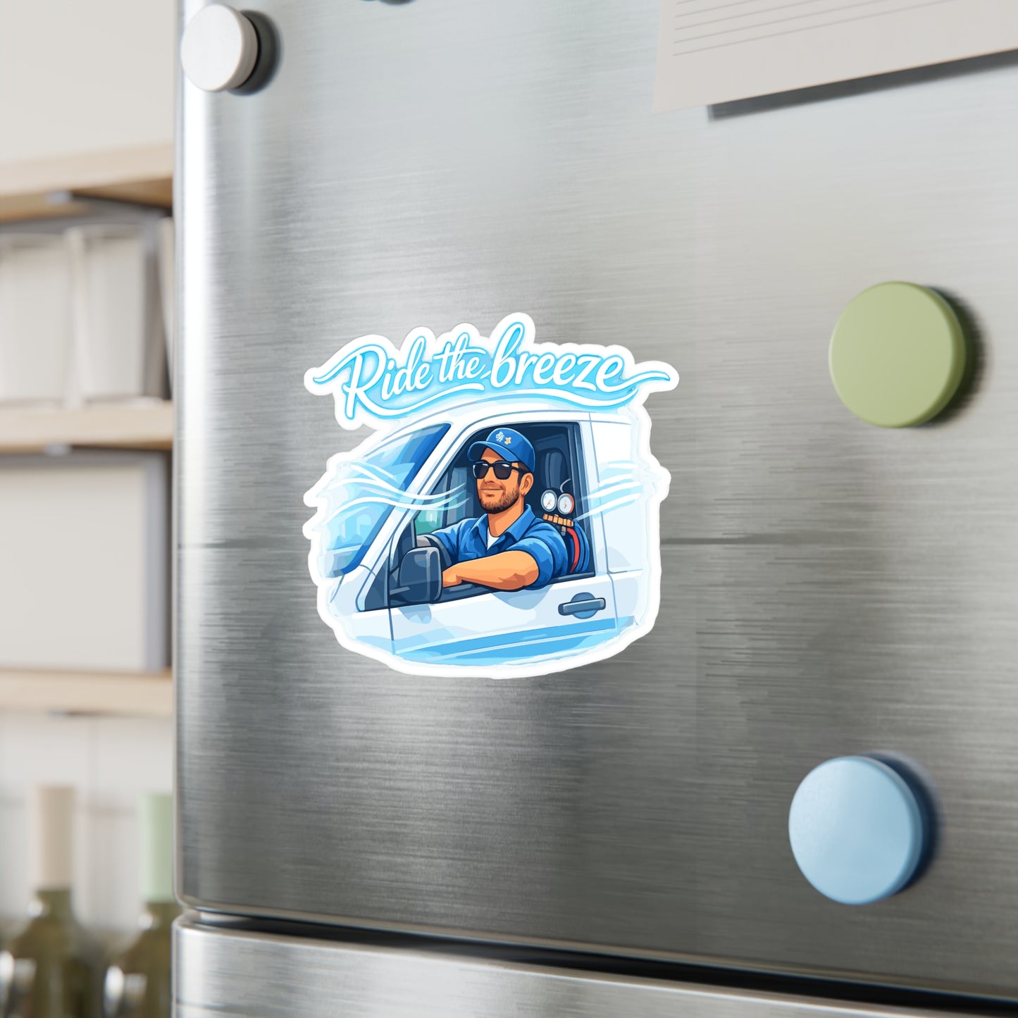 HVAC technician Sticker Ride the Breeze Funny Gift for Wife or Girlfriend, HVAC Decals Waterproof Vinyl for Laptop or Water Bottle
