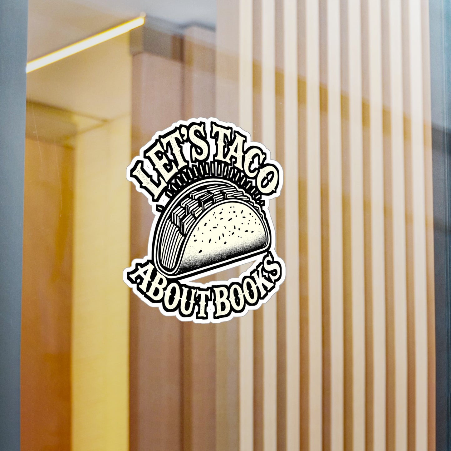 Let's Taco About Books – Funny Reading Sticker for Laptop, Car Window & Water Bottle | Book Lover Vinyl Decal Gift