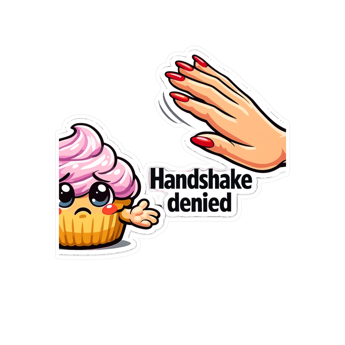 Baking Sticker "Handshake Denied" Funny Sourdough Baker Decals Waterproof Vinyl Laptop Water Bottle Sticker