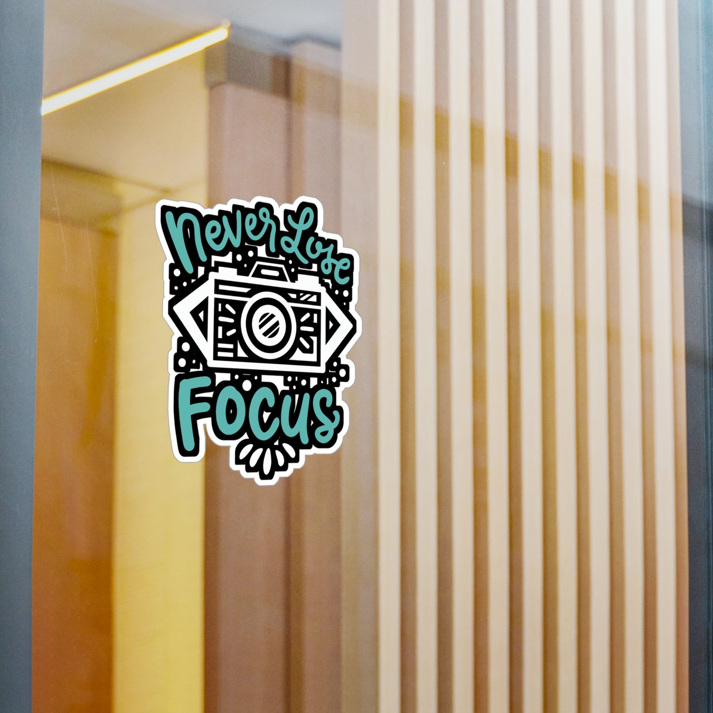 Never Lose Focus - Photographer Sticker for Window Laptop Sticker. Water Bottle Sticker, Vinyl Photography Decal - Photographer Gift