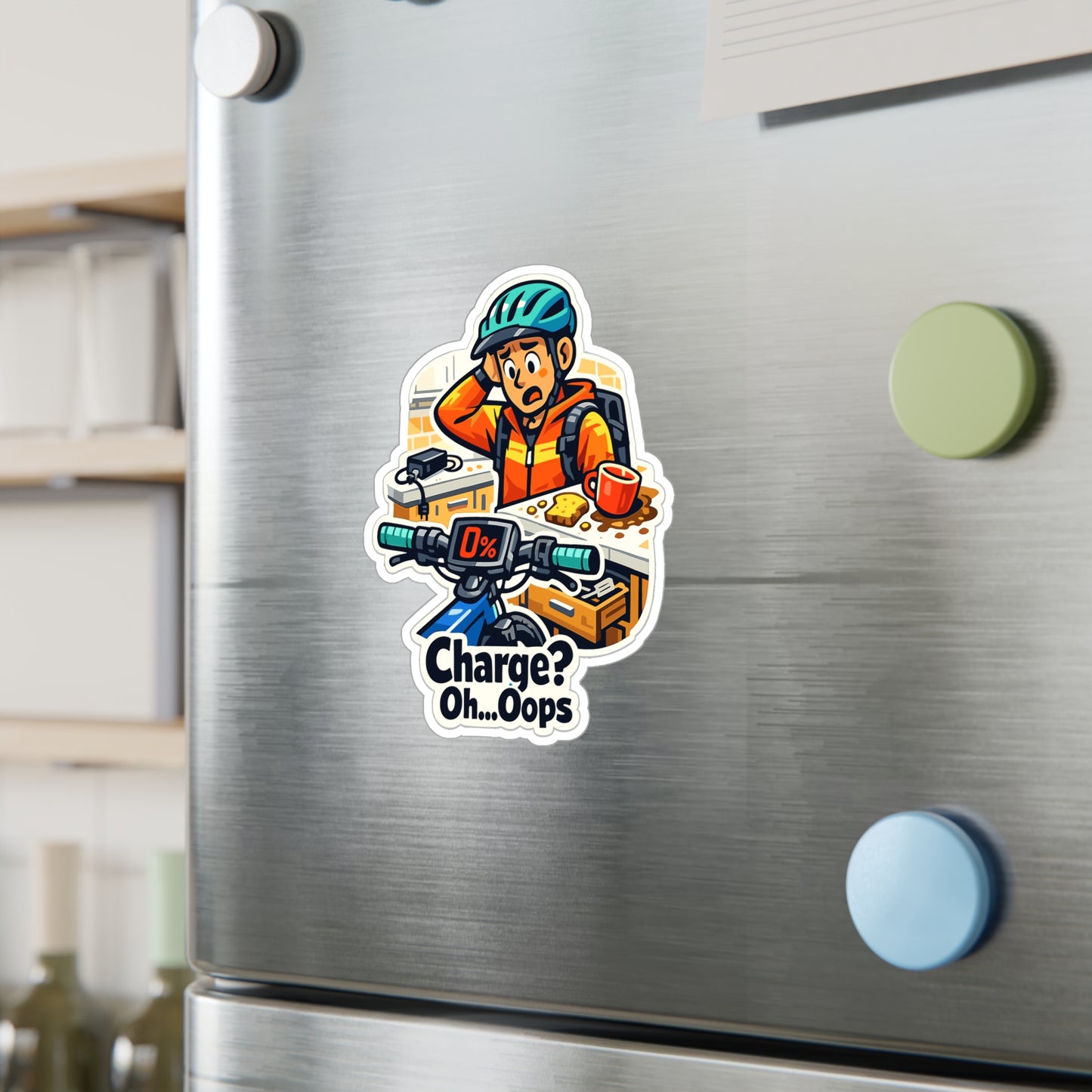 E-Bike Sticker Charge? Oh…Oops Funny Electric Bike Decals Waterproof Vinyl for Laptop Water Bottle Ecycling E Cyclist