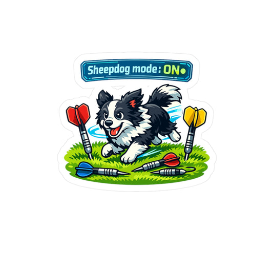 Dart Sticker Sheepdog mode: ON Funny Drinking Team Decals for Dartboard Fans Waterproof Vinyl for Laptop Water Bottle Arrow
