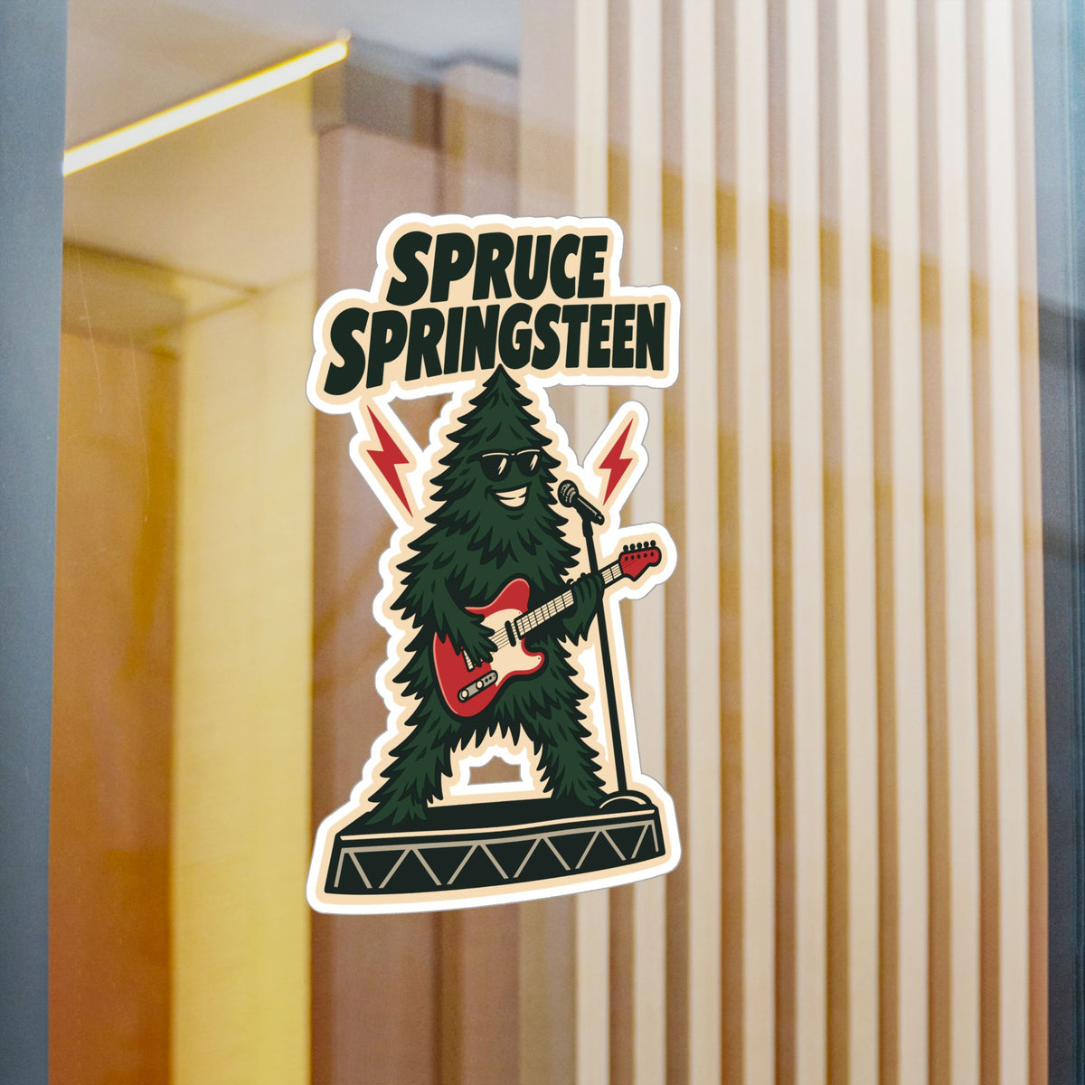 Tree Sticker Spruce Springsteen - Funny Tree Worker and Branch Manager Decals for Laptop and Water Bottle