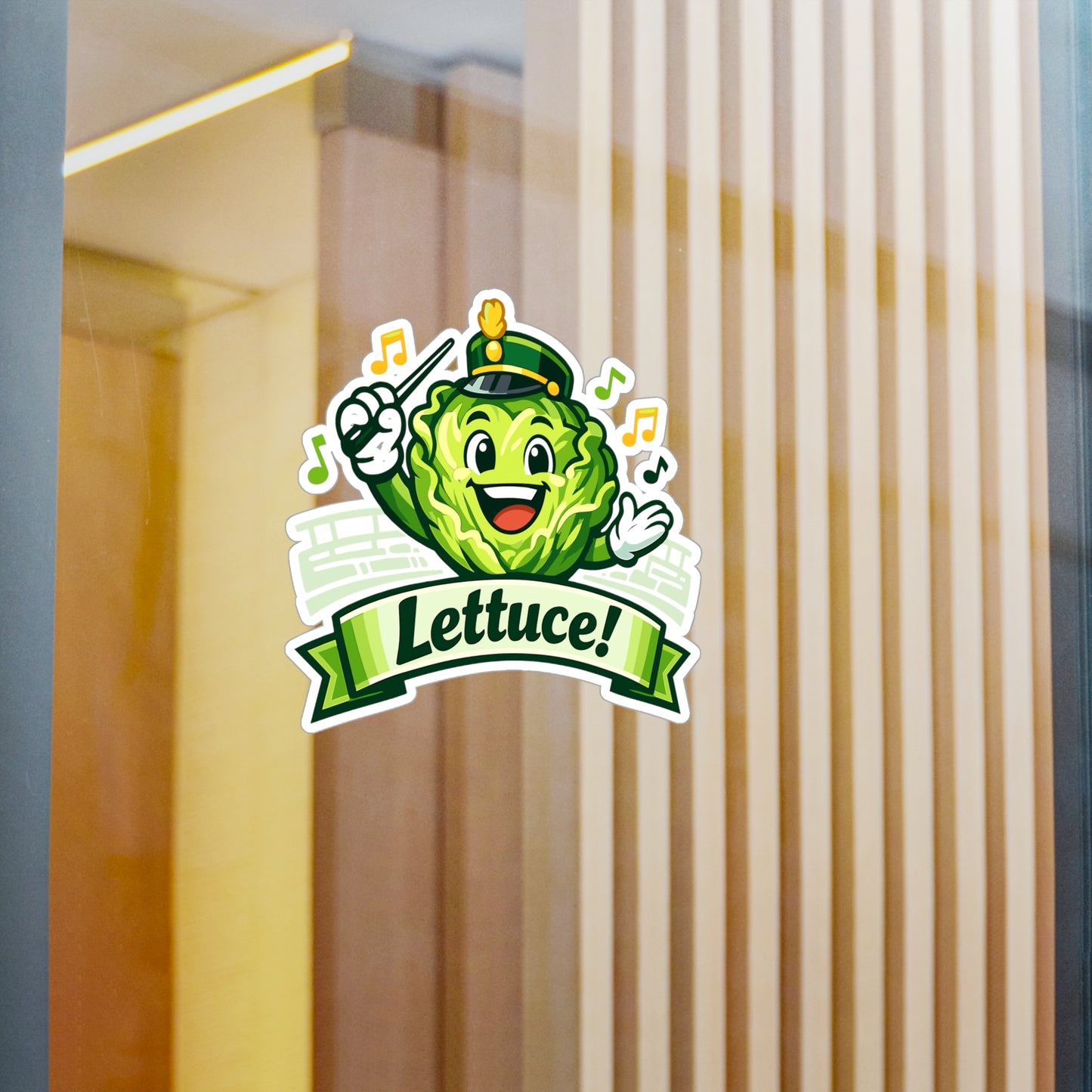 Marching Band Sticker Lettuce! Funny Drummer Band Director Mellophone Vinyl Waterproof Decals for Laptop Water Bottle