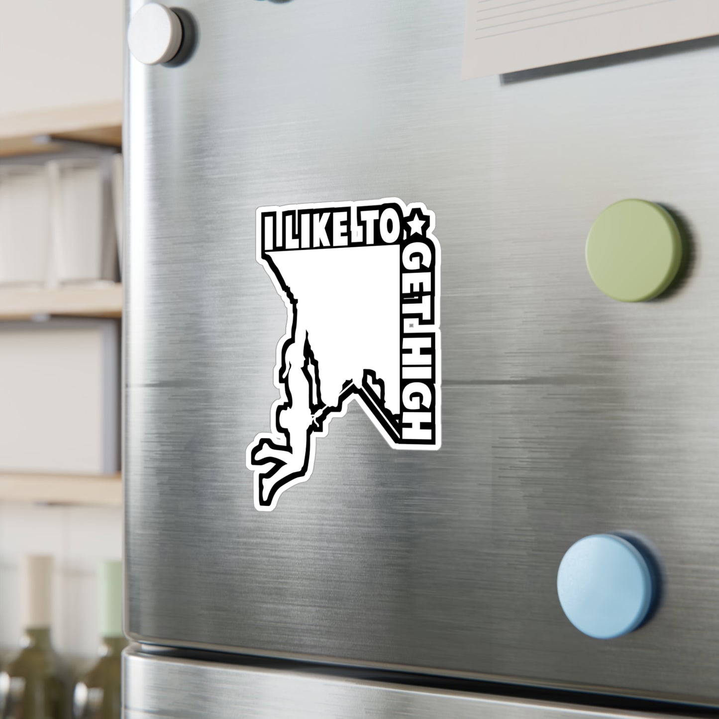 I Like To Get High - Climbing Sticker for Laptop Sticker. Water Bottle Sticker, Vinyl Bouldering Decal - Climbing Gift