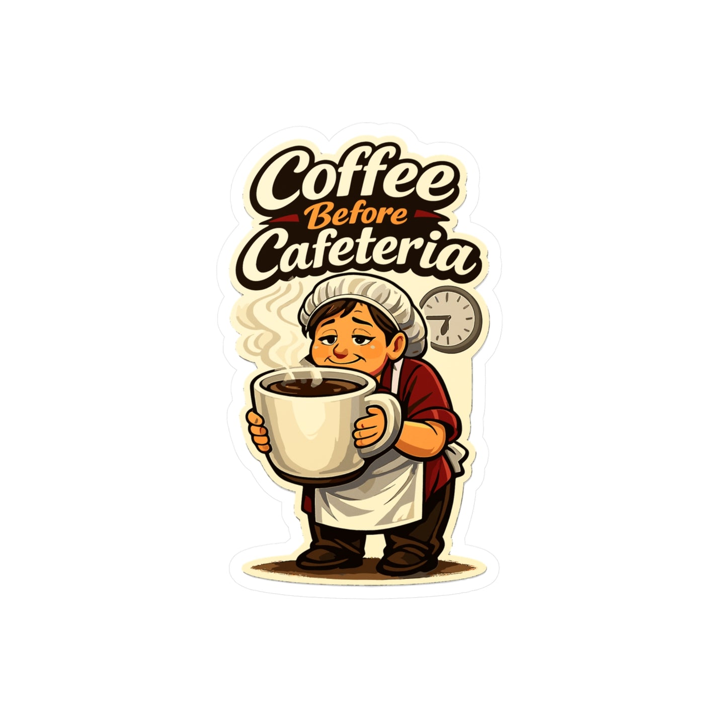 Lunch Lady Sticker Coffee Before Cafeteria Funny School Canteen Decals Waterproof Vinyl for Laptop Water Bottle