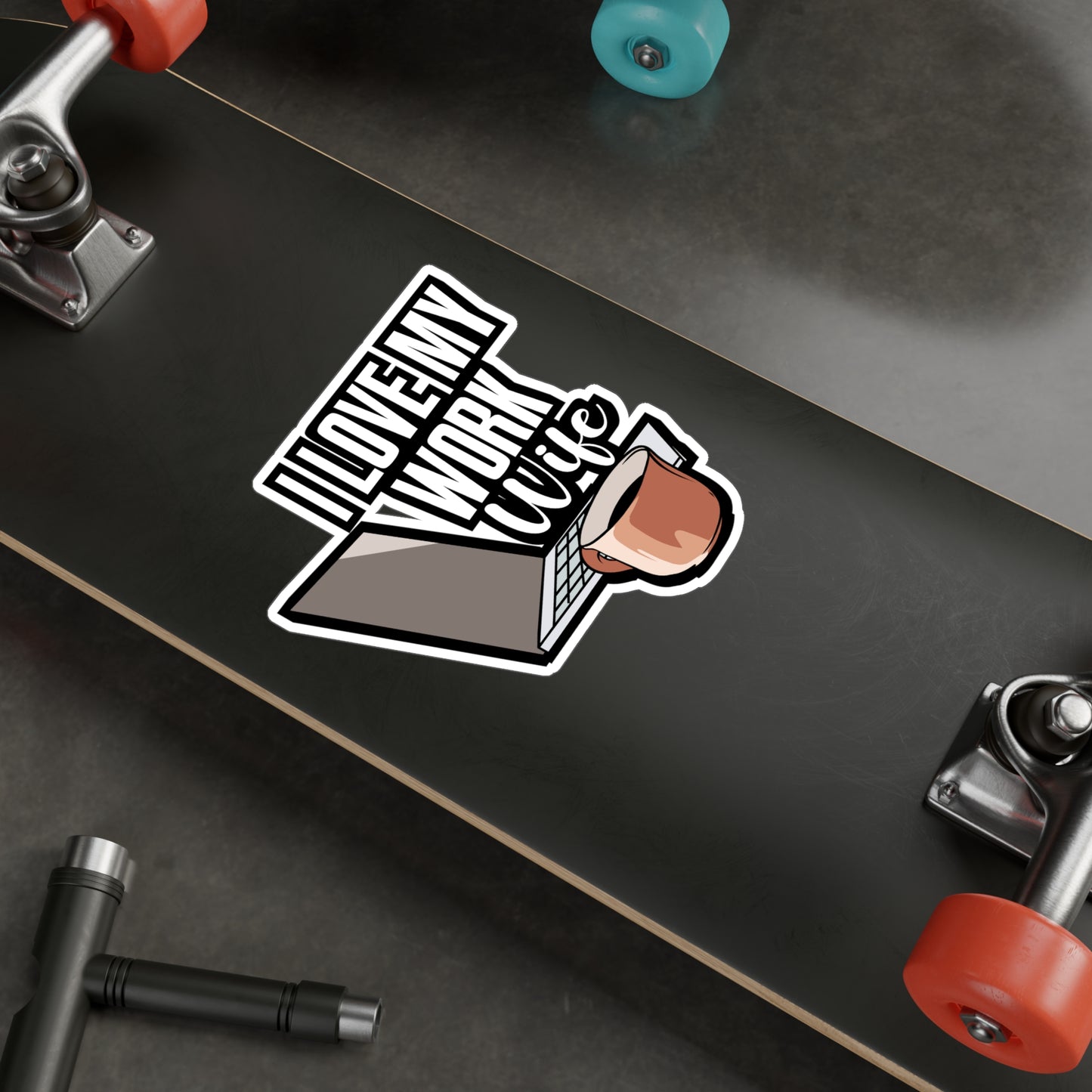 I Love My Work Wife - Work-wife Sticker for Laptop Sticker. Water Bottle Sticker, Vinyl Clerical Decal - Work-wife Gift