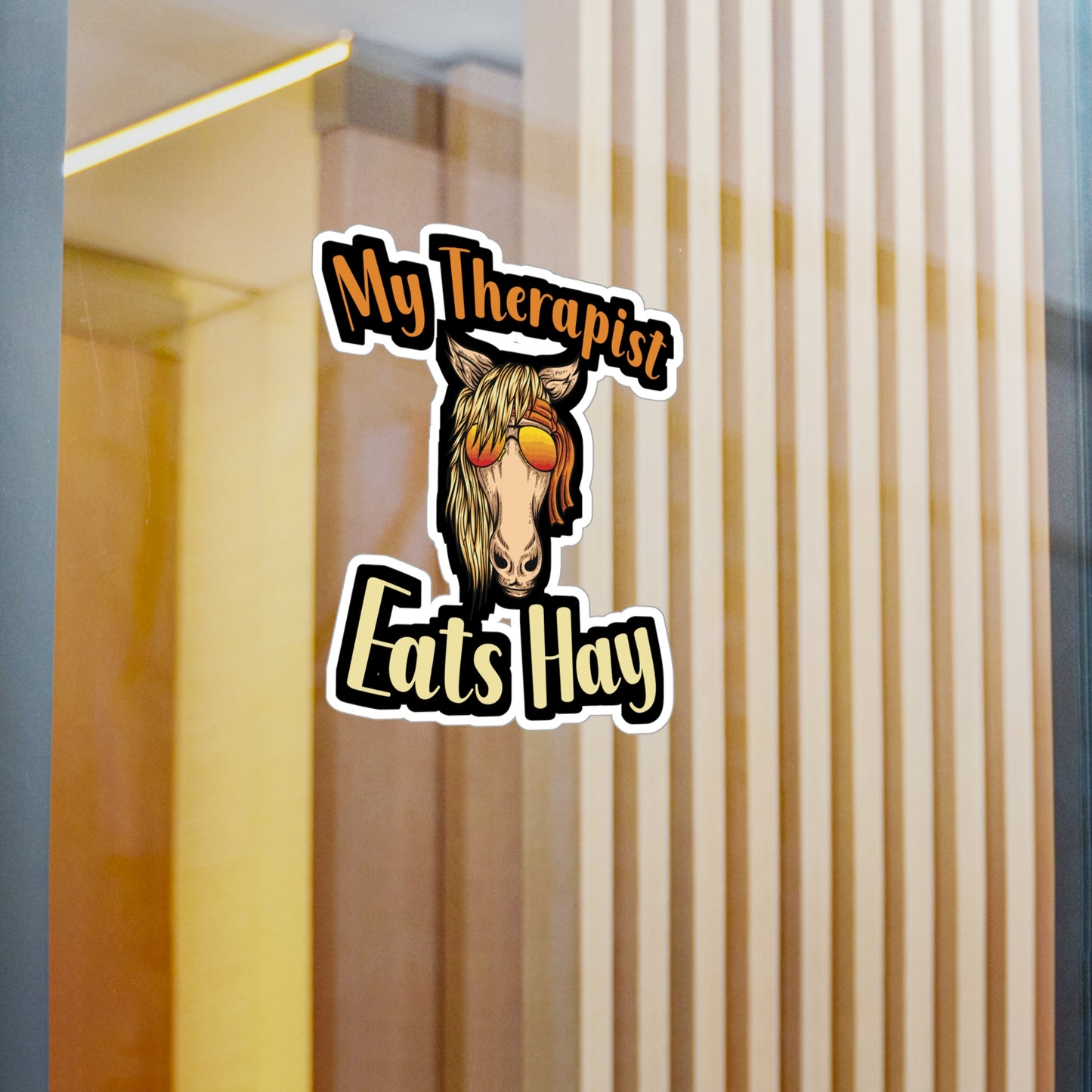 My Therapist Eats Hay - Horse Sticker for Wall, Laptop, Window, Truck, Car Horse Gift Vinyl Barn Decal Sticker