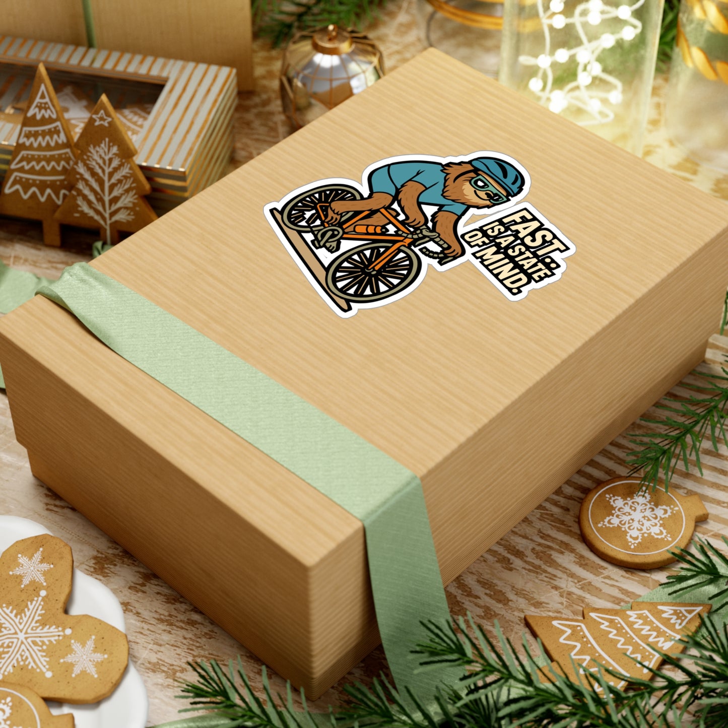 Fast… is a state of mind - Cycling Sticker for Laptop, Water Bottle, Biker Gift for Men & Women, Inspirational Cyclist Decal