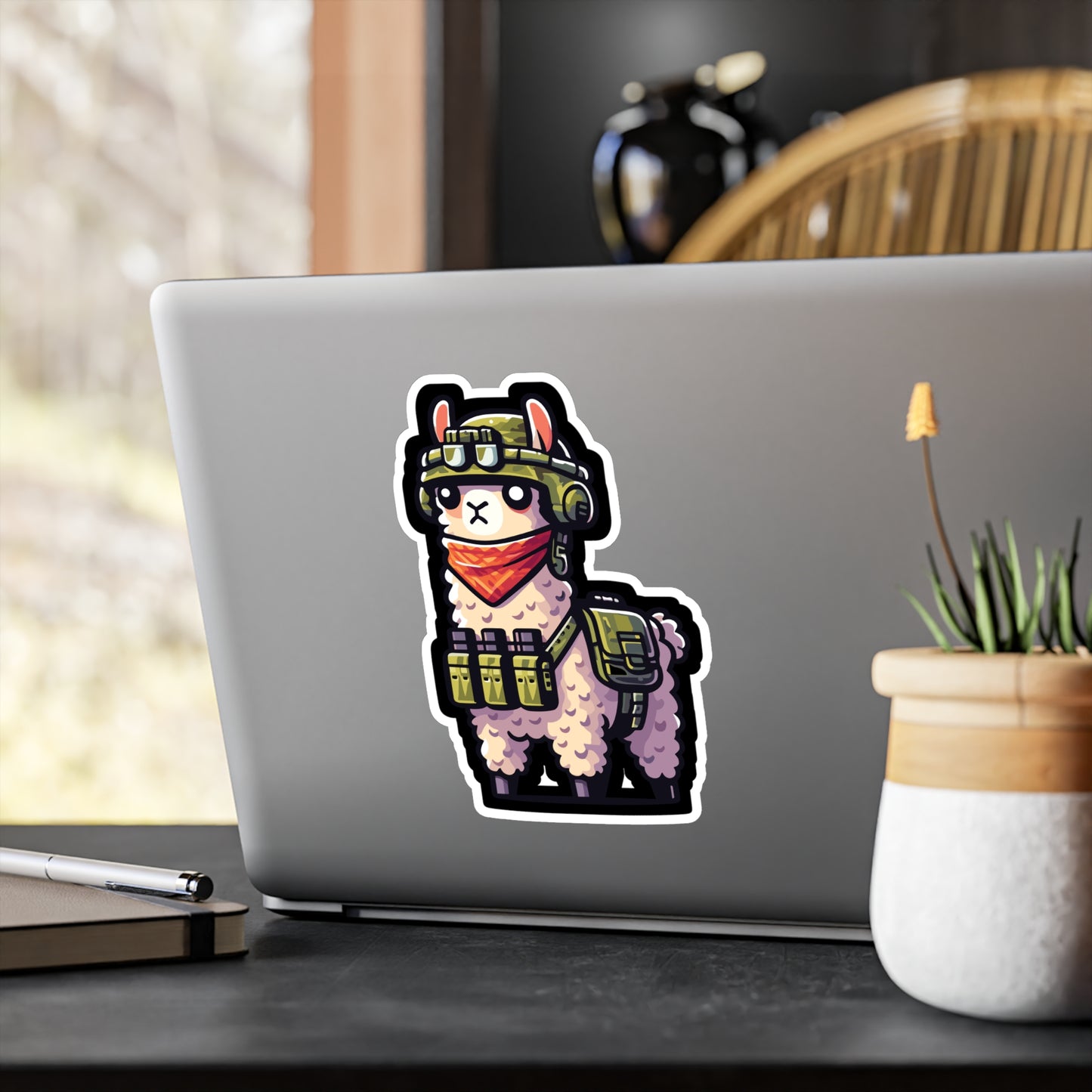 Combat Llama - Llama Sticker for Car Window Laptop Sticker. Water Bottle Sticker, Vinyl Combat Decal, Tactical Sticker - Llama Gift