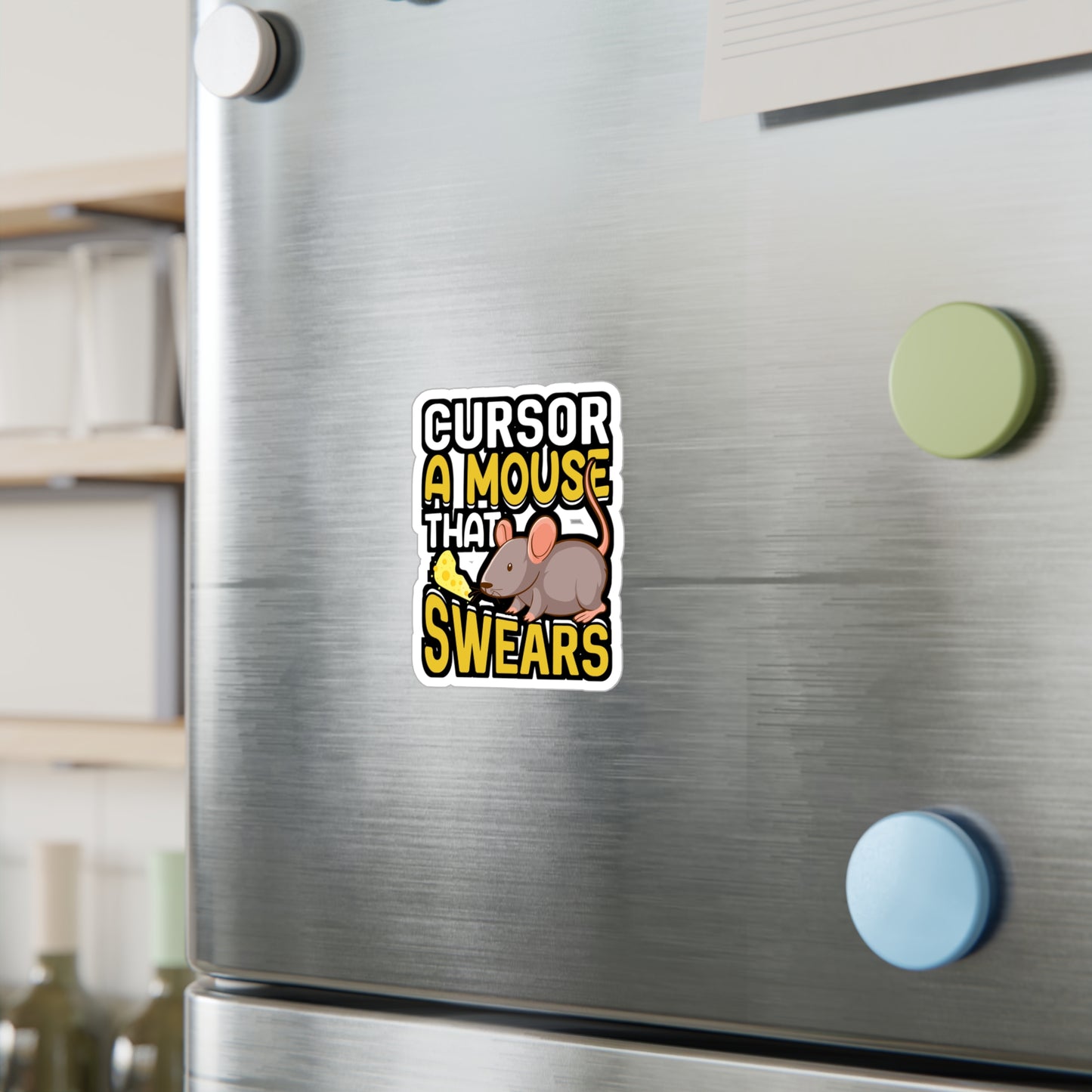 Cursor A Mouse That Swears - Rat Sticker for Car Window Laptop Sticker. Water Bottle Sticker, Vinyl Rats Decal, Pet Sticker - Rat Gift