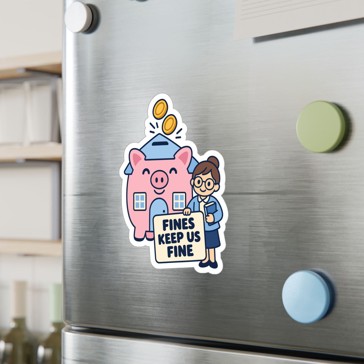 Librarian Sticker - Fines Keep Us Fine, Fabulous Magical Unicorn Decals for Laptop and Water Bottle