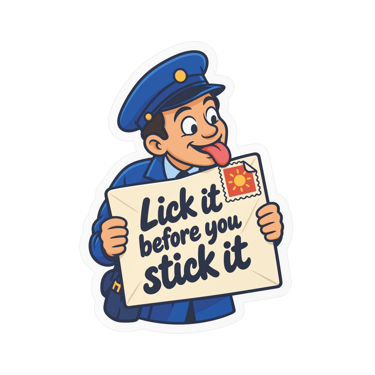 Postal Worker Sticker “Lick It Before You Stick It” – Waterproof Vinyl Decals for Mailbox, Laptop