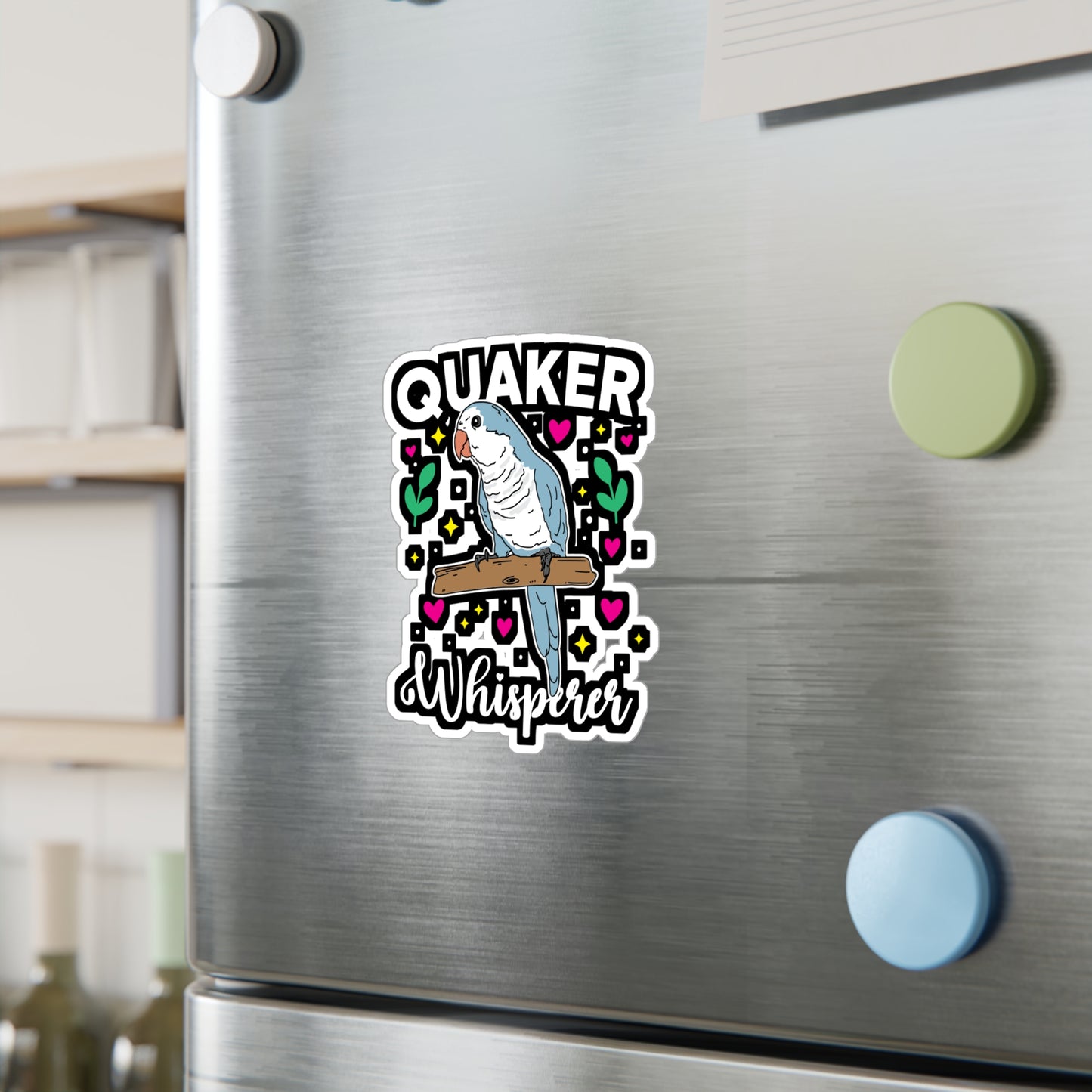 Quaker Whisperer - Parrots Sticker for Car Window Laptop Sticker. Water Bottle Sticker, Vinyl Quaker Decal, Exotic Sticker - Parrots Gift