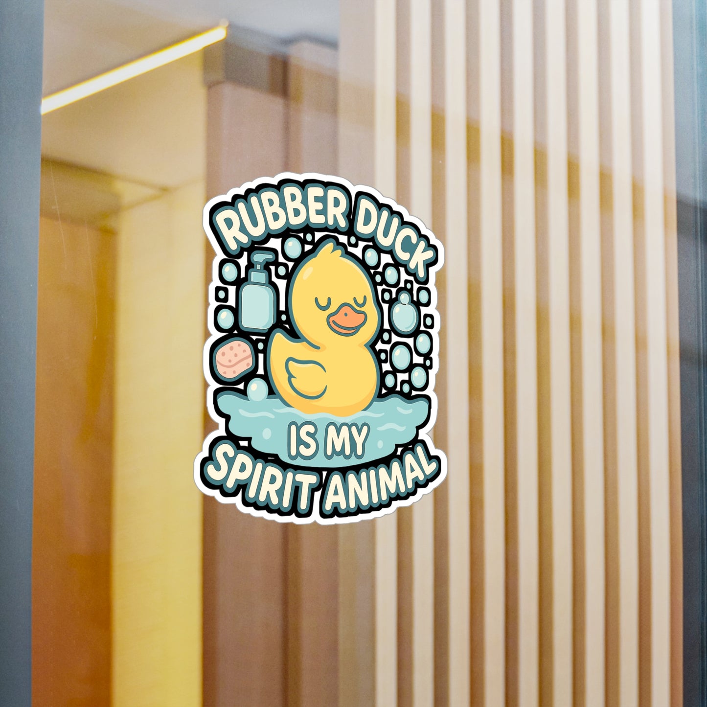 Rubber Duck Is My Spirit Animal - Rubber Duck Sticker for Laptop, Water Bottle - Funny Gift for Duck Lovers, Kids, Teens