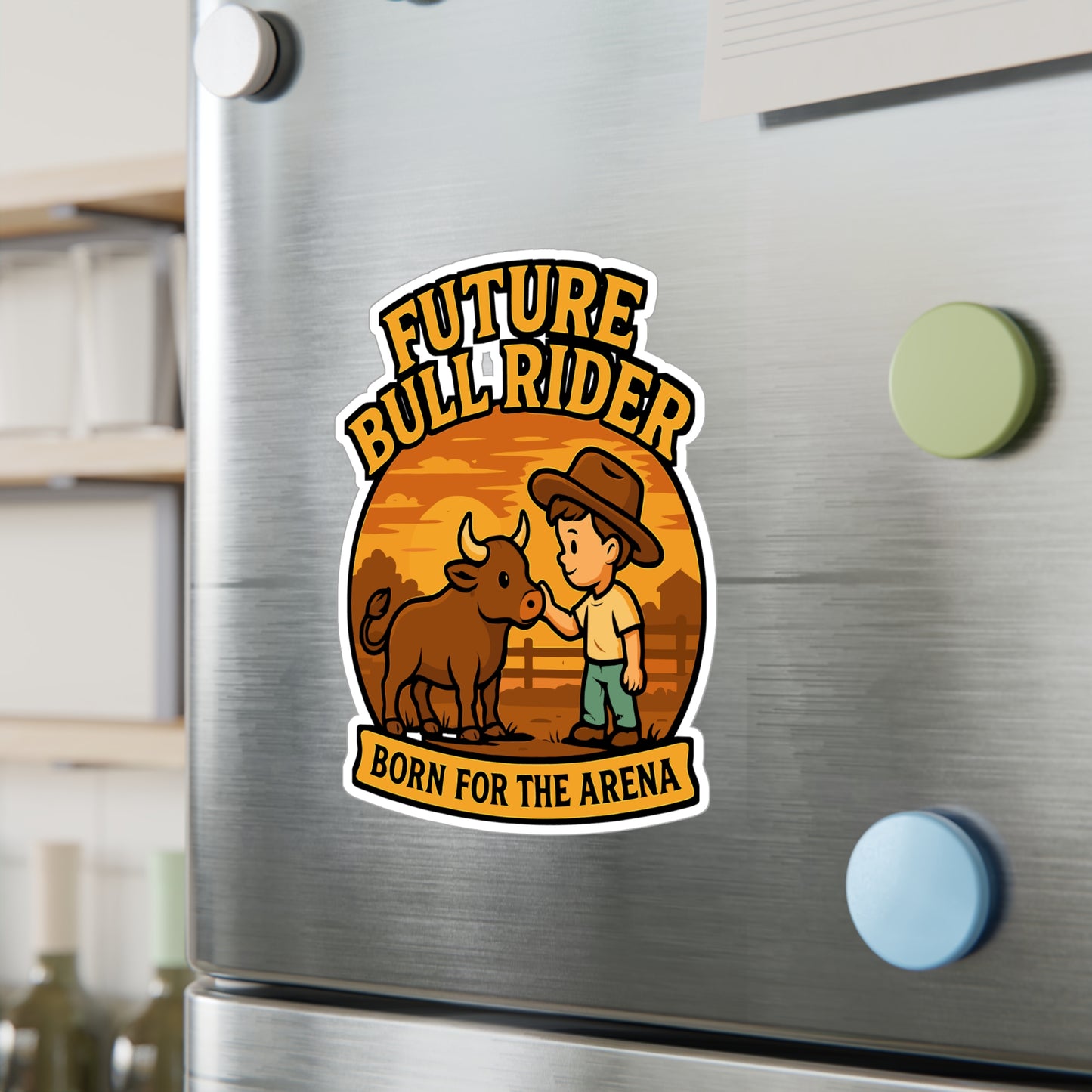 Future Bull Rider - Bull Riding Sticker for Laptop, Water Bottle - Rodeo Gift for Kids, Boys, Young Cowboys